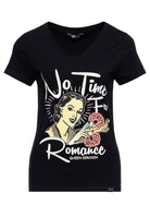 Queen Kerosin - Print T-Shirt «No Time For Romance»