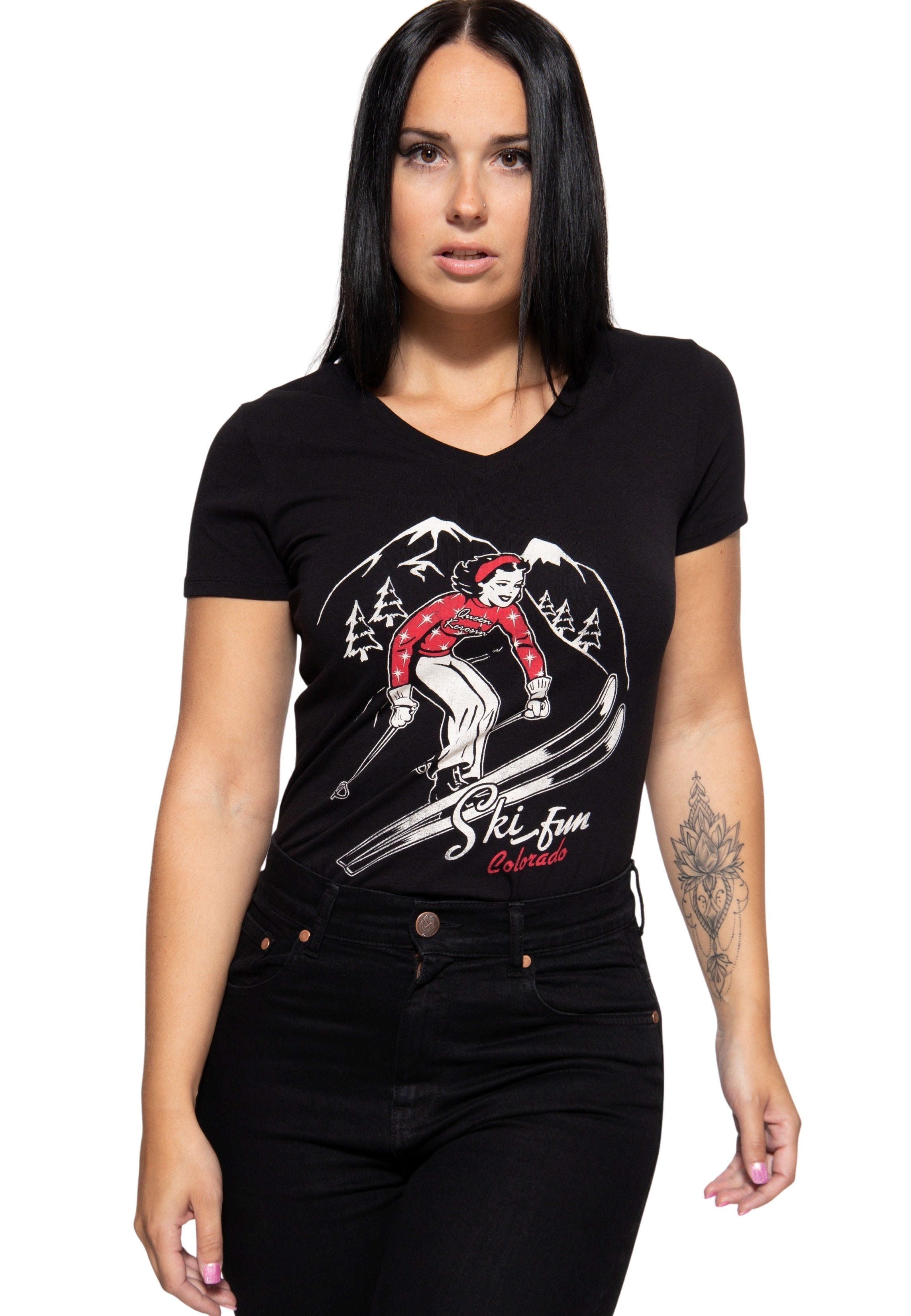 Print T-Shirt «Ski Fun» T-Shirts von Queen Kerosin