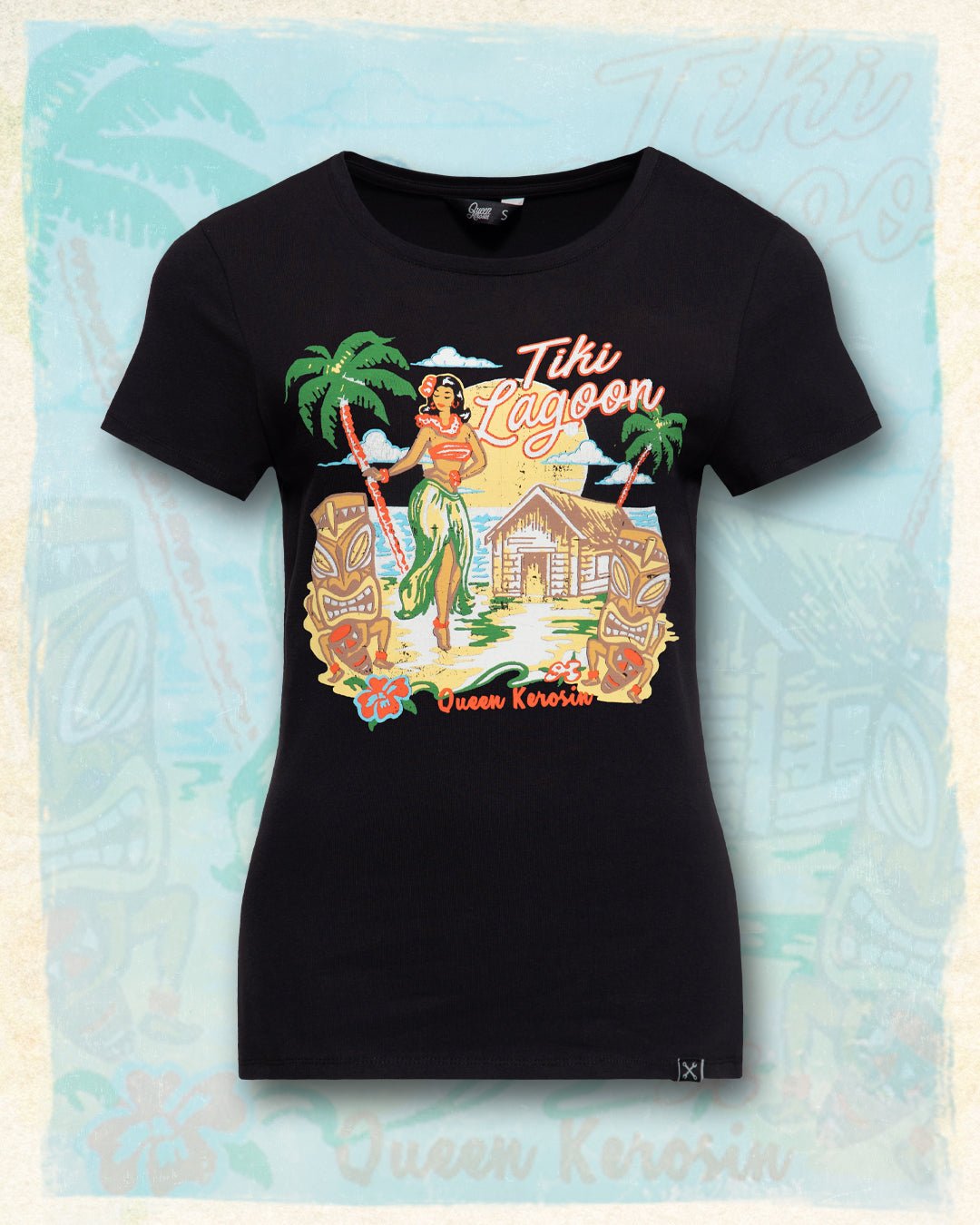 Queen Kerosin - Print T-Shirt «Tiki Lagoon»
