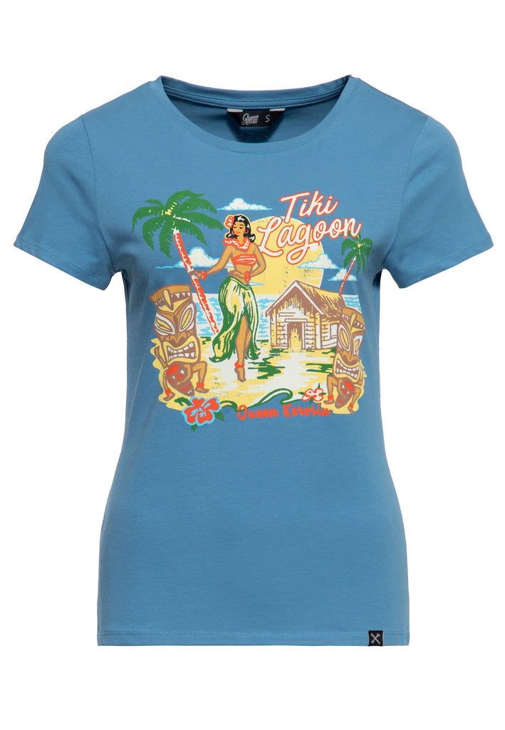 Queen Kerosin - Print T-Shirt «Tiki Lagoon»