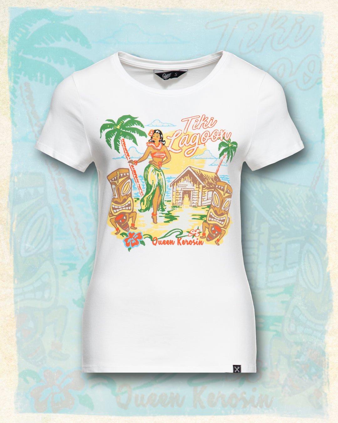 Queen Kerosin - Print T-Shirt «Tiki Lagoon»