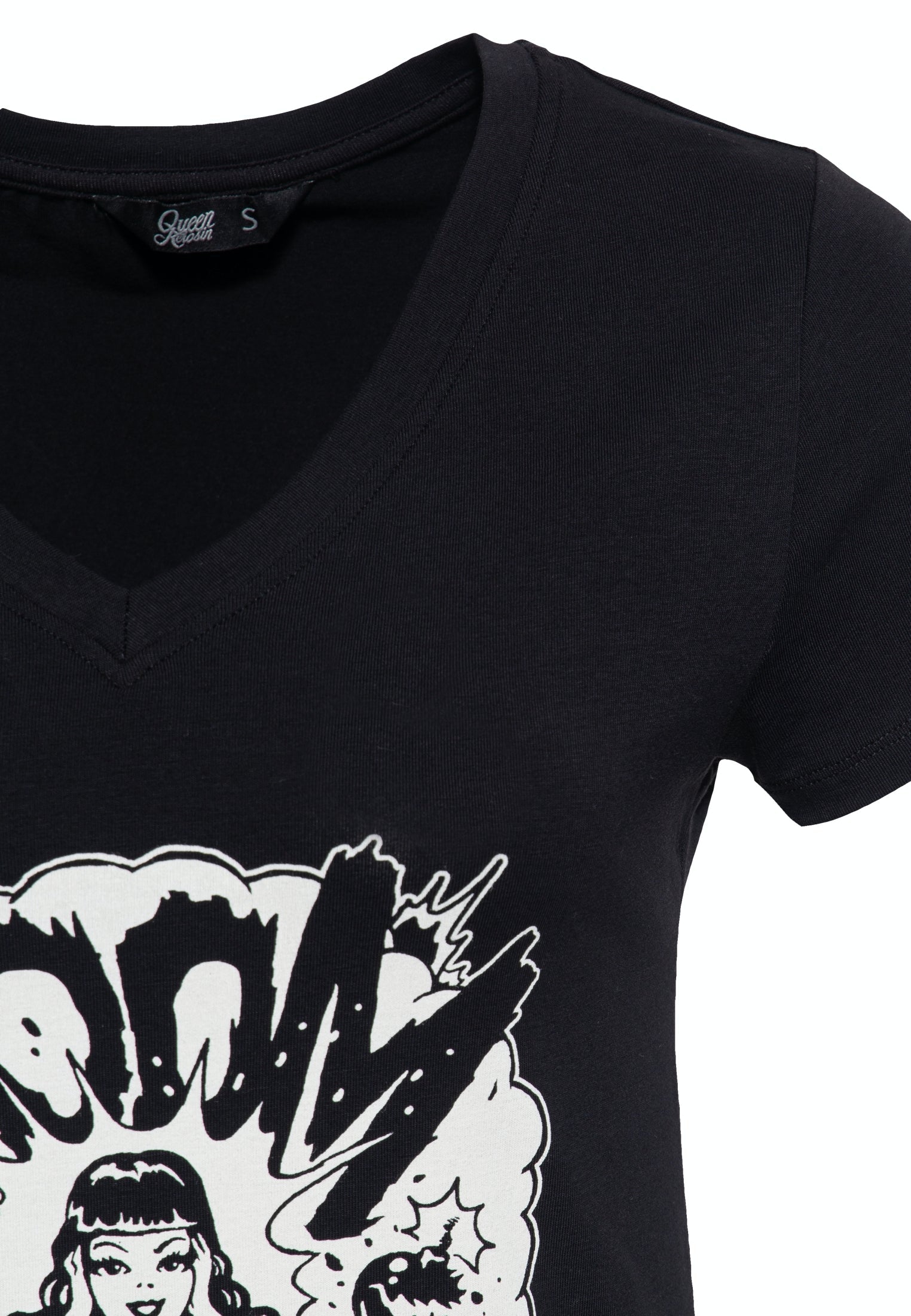 Printshirt mit V - Ausschnitt «Boom» T-Shirts von Queen Kerosin