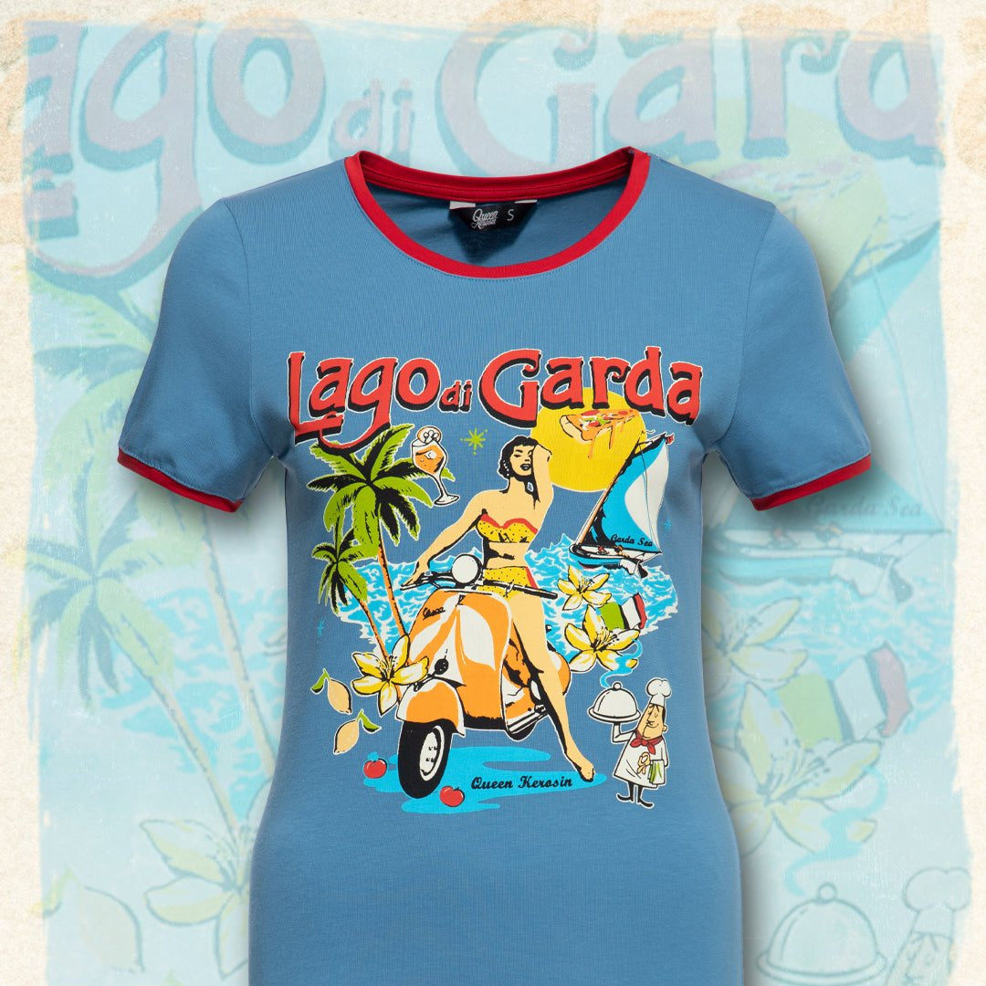 Queen Kerosin - Ringer T-Shirt «Lago di Garda»