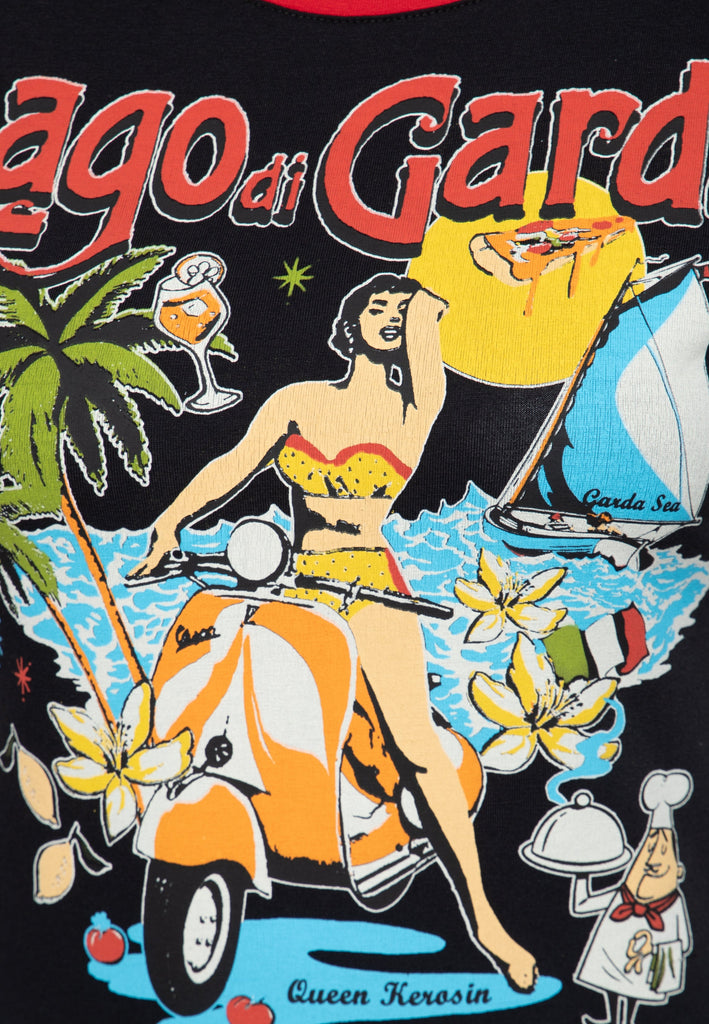 Queen Kerosin - Ringer T-Shirt «Lago di Garda»