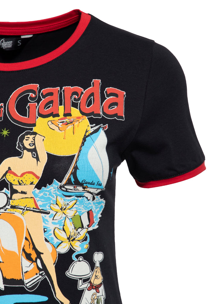 Queen Kerosin - Ringer T-Shirt «Lago di Garda»