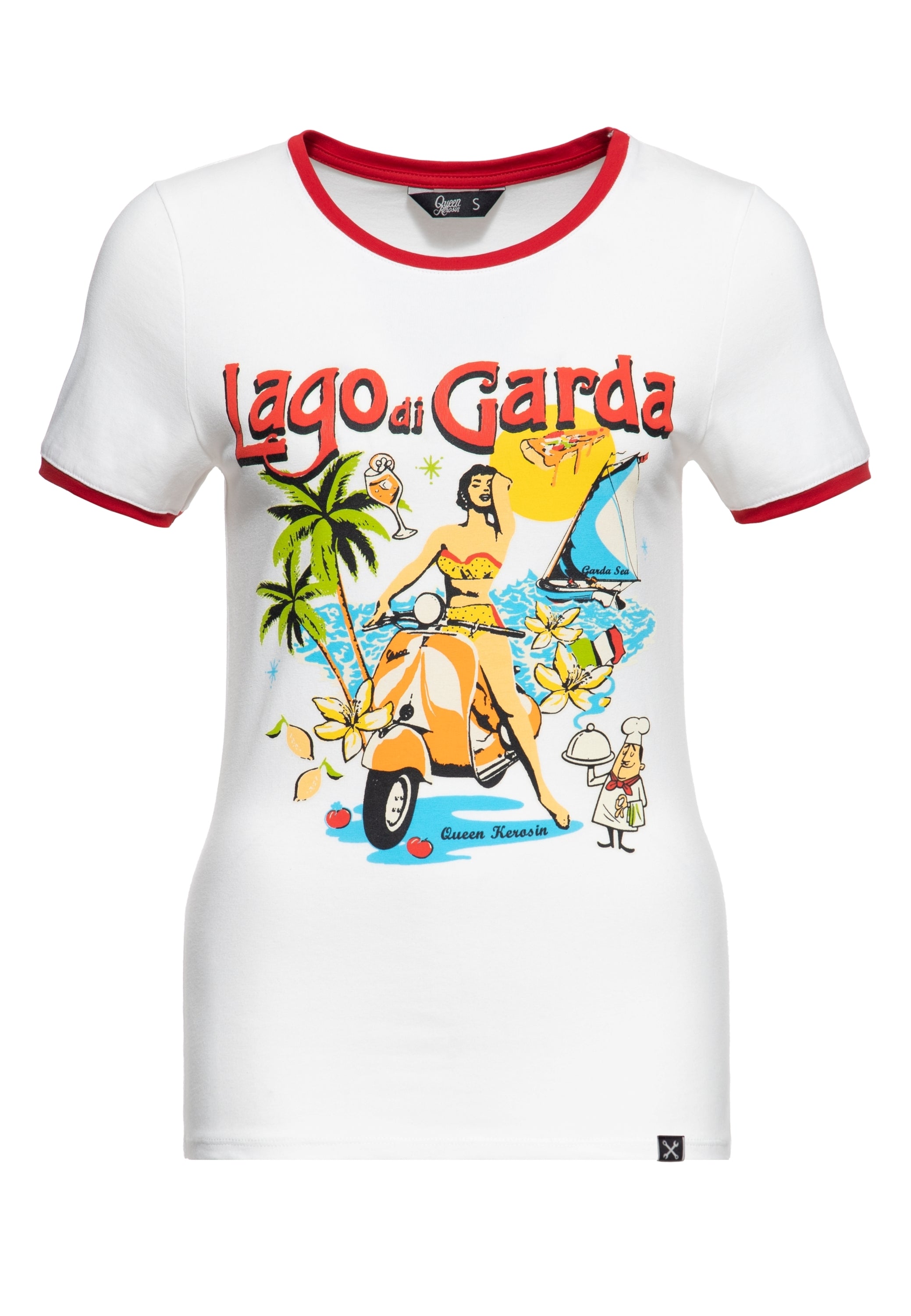 Queen Kerosin - Ringer T-Shirt «Lago di Garda»