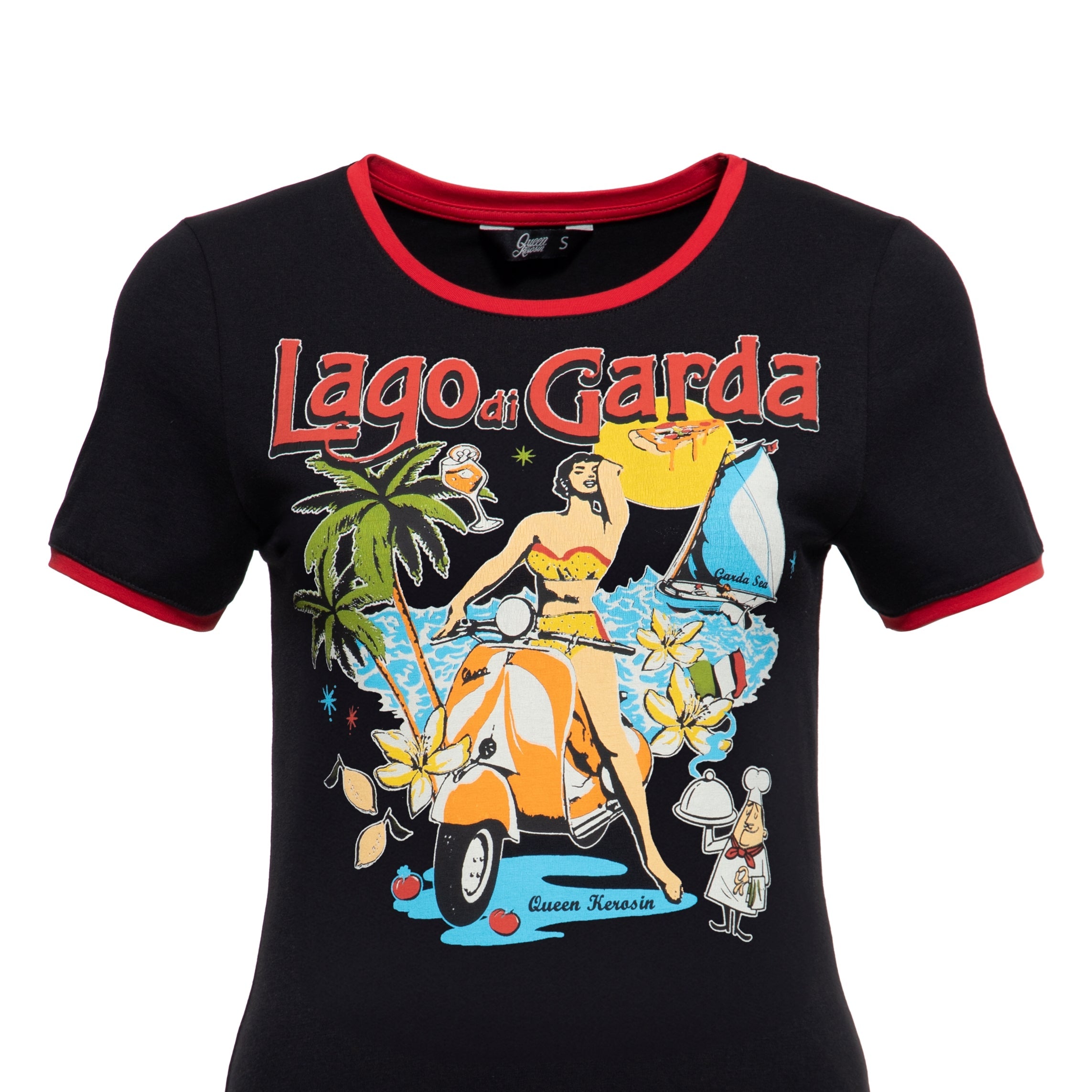 Queen Kerosin - Ringer T-Shirt «Lago di Garda»