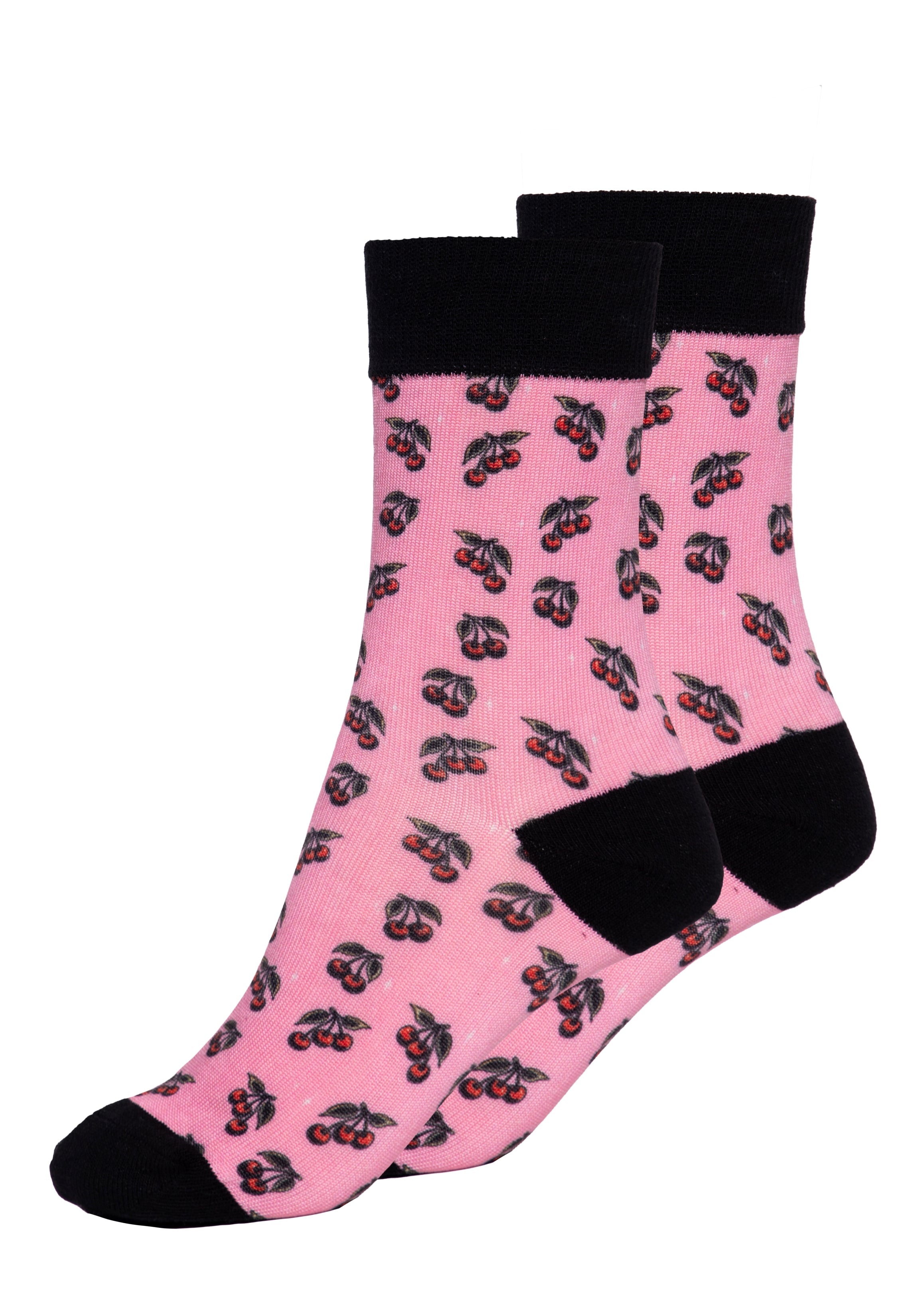 Socken 'Cherries' in Rosa Socken von Queen Kerosin