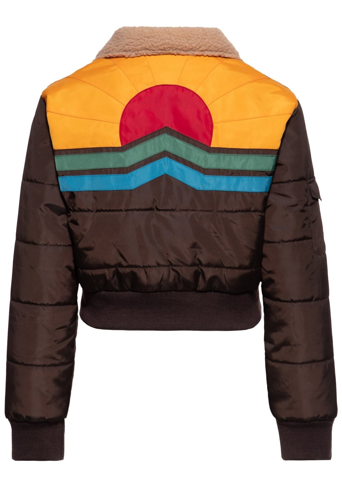 Steppjacke 'Take me to the mountains' in Dunkelbraun – Steppjacken von Queen Kerosin - Ansicht 3