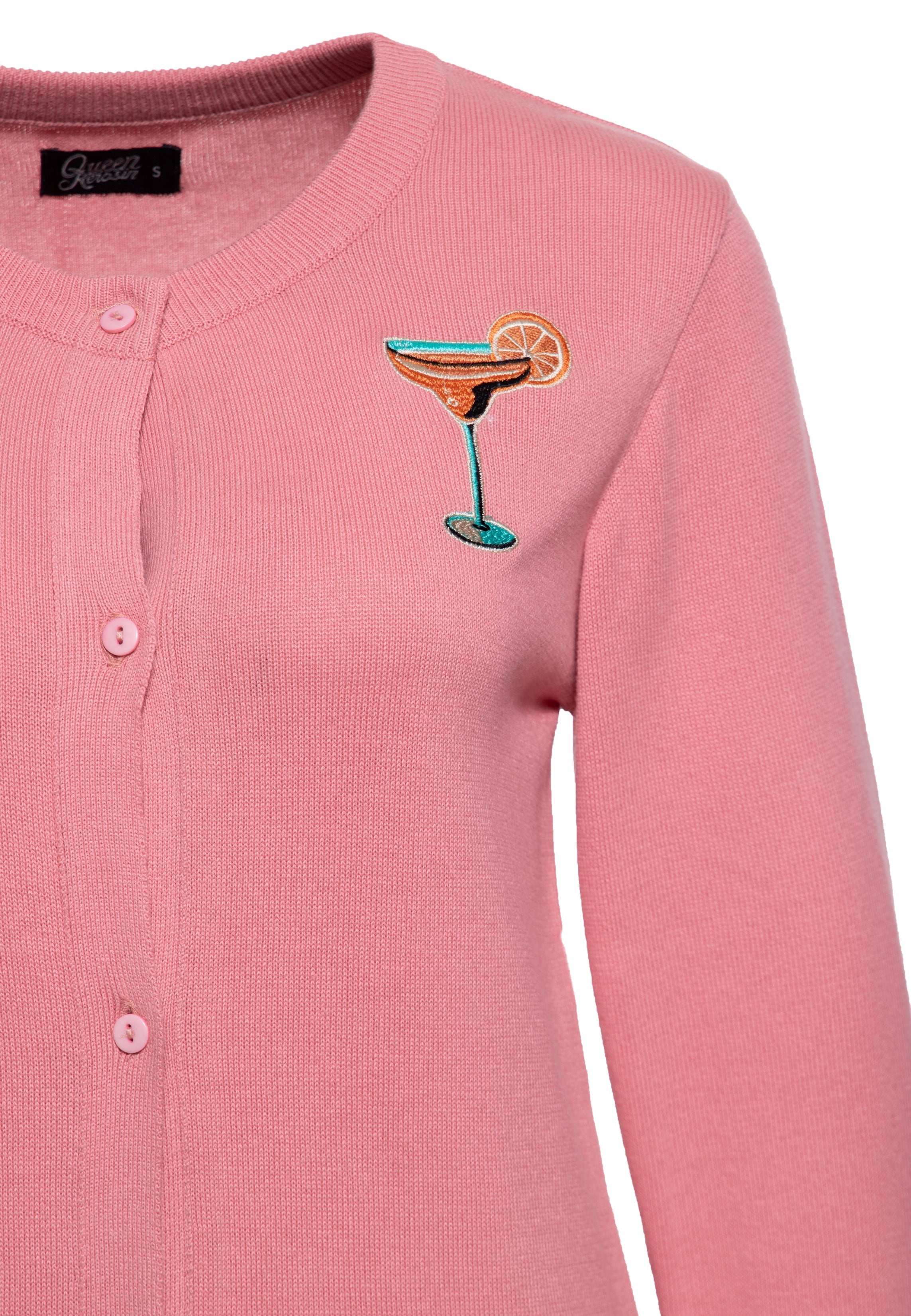 Strickjacke 'Citrus Cocktail' in Rosa Cardigan von Queen Kerosin