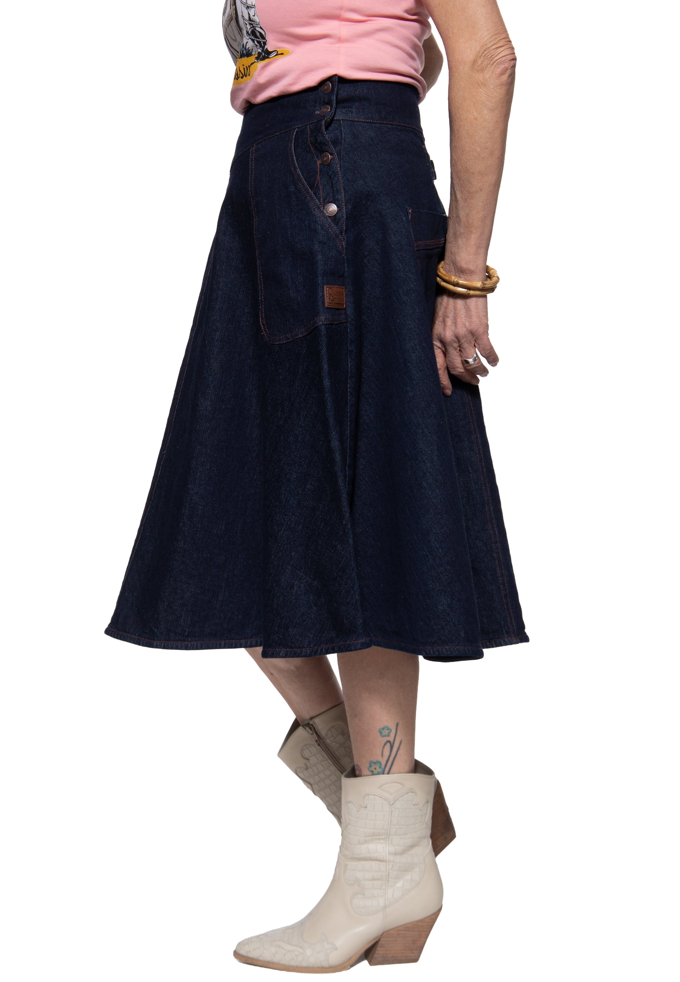 Swingrock 'Josie' in Denim Röcke von Queen Kerosin