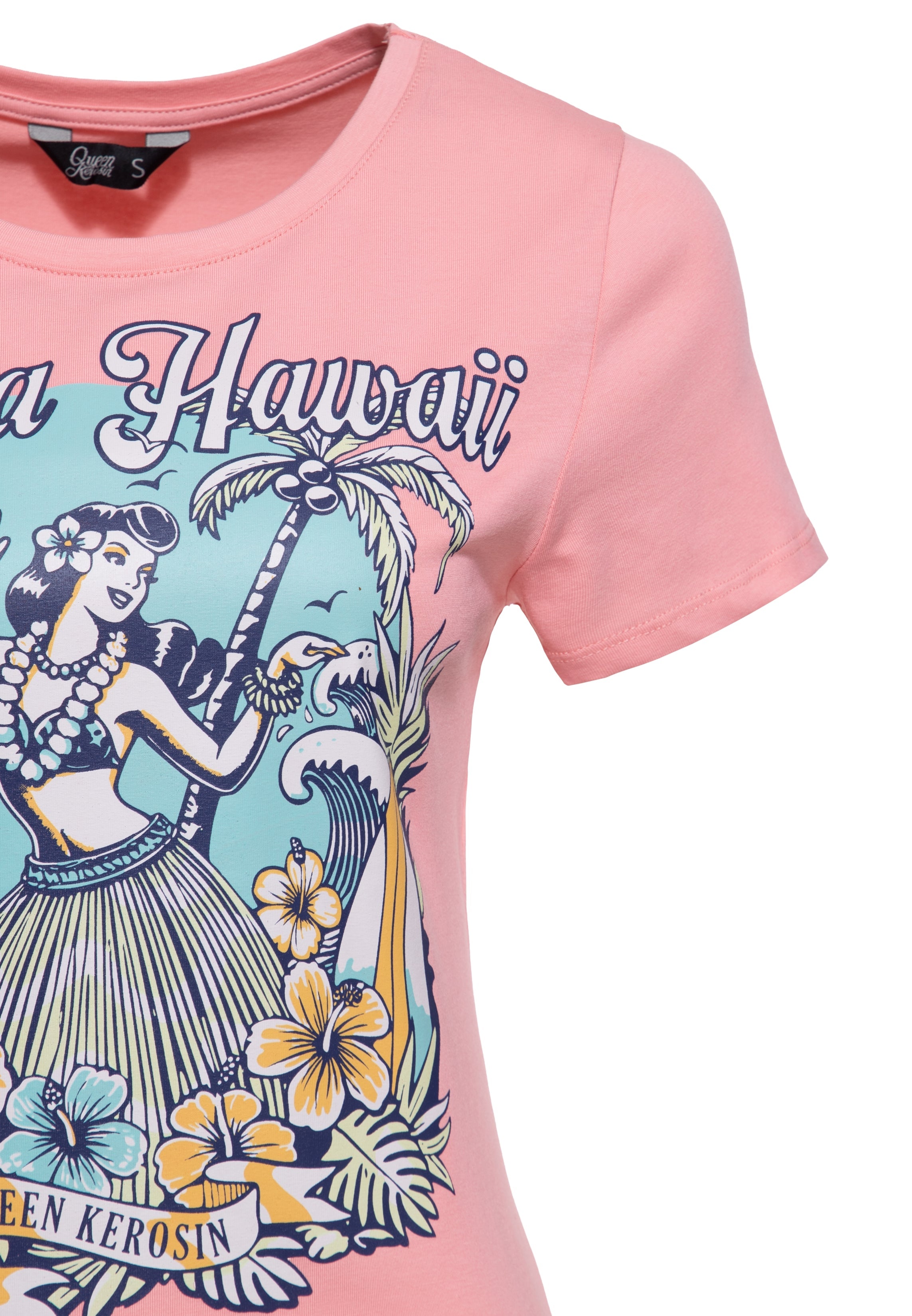T-Shirt 'Aloha Hawaii' in Rosa T-Shirts von Queen Kerosin