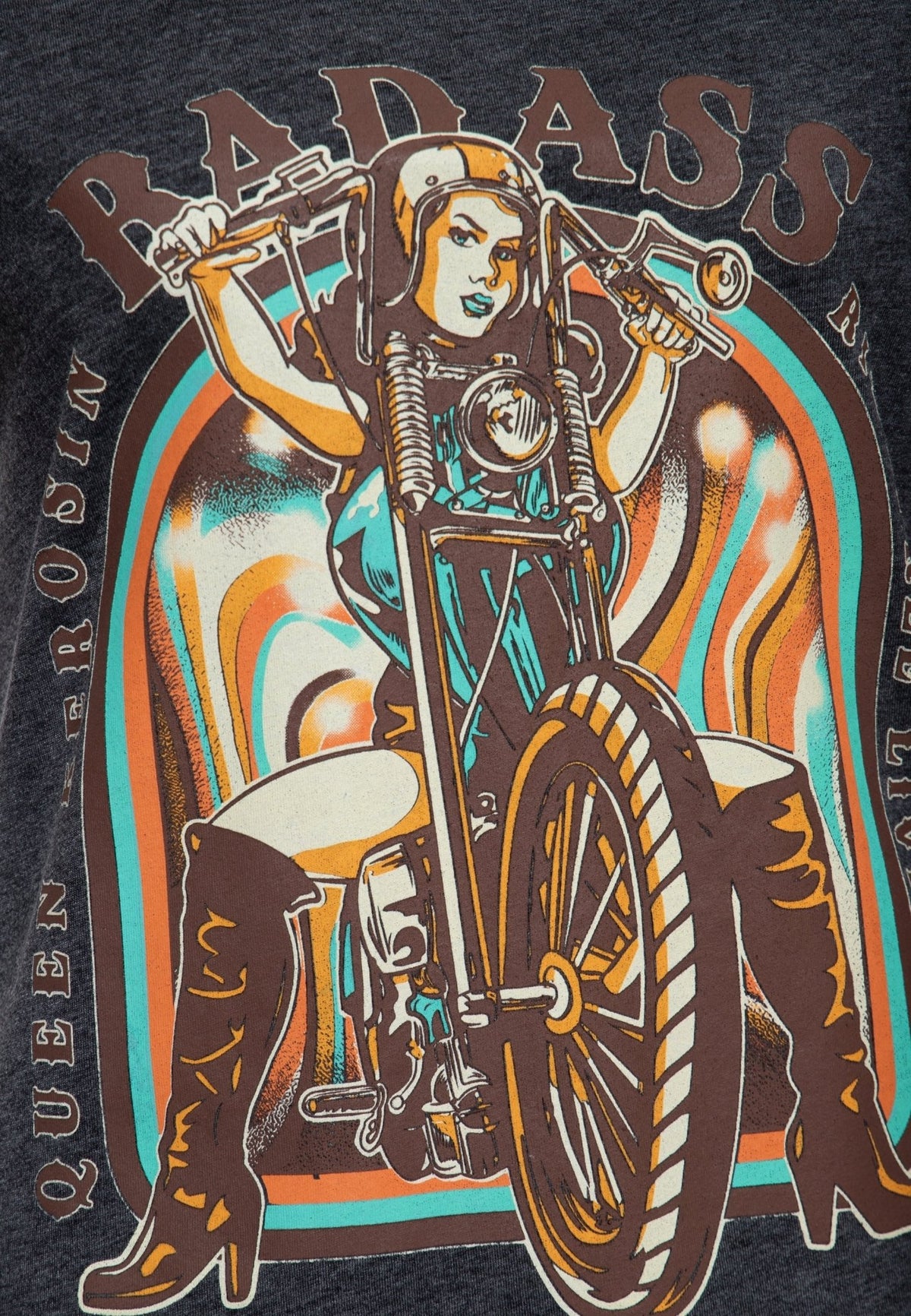 T-Shirt 'Badass' in Anthrazit – T-Shirts von Queen Kerosin - Ansicht 4