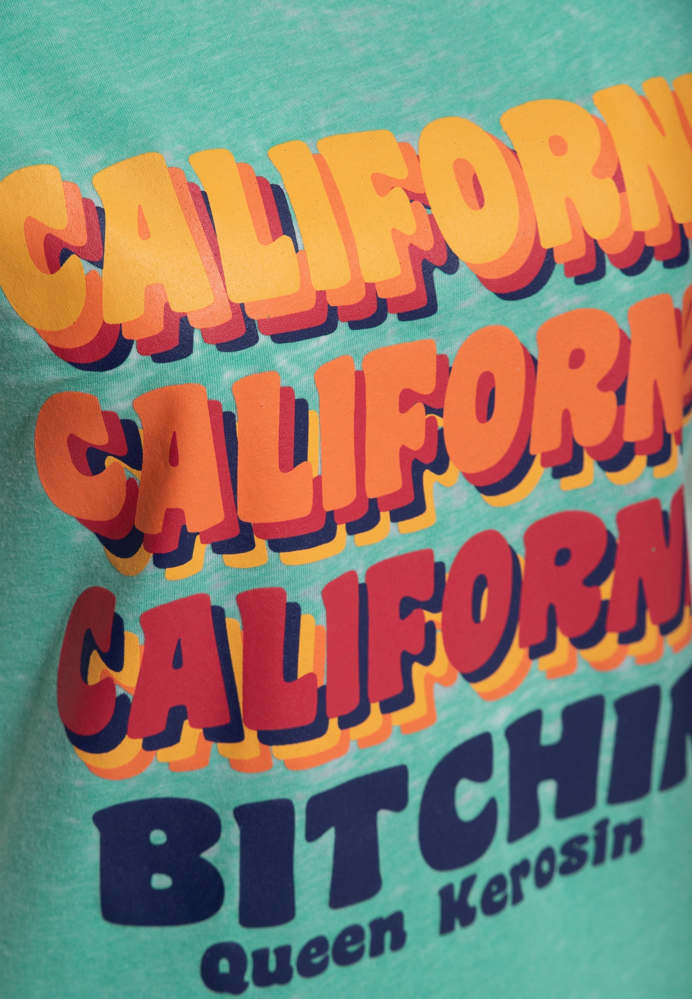 T-Shirt 'California Bitchin'' in Mint T-Shirts von Queen Kerosin