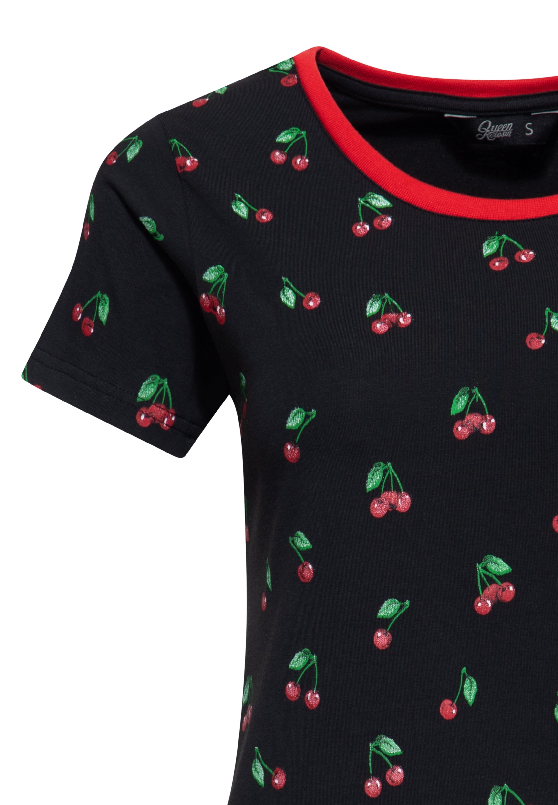 T-Shirt 'Cherry' in Schwarz T-Shirts von Queen Kerosin