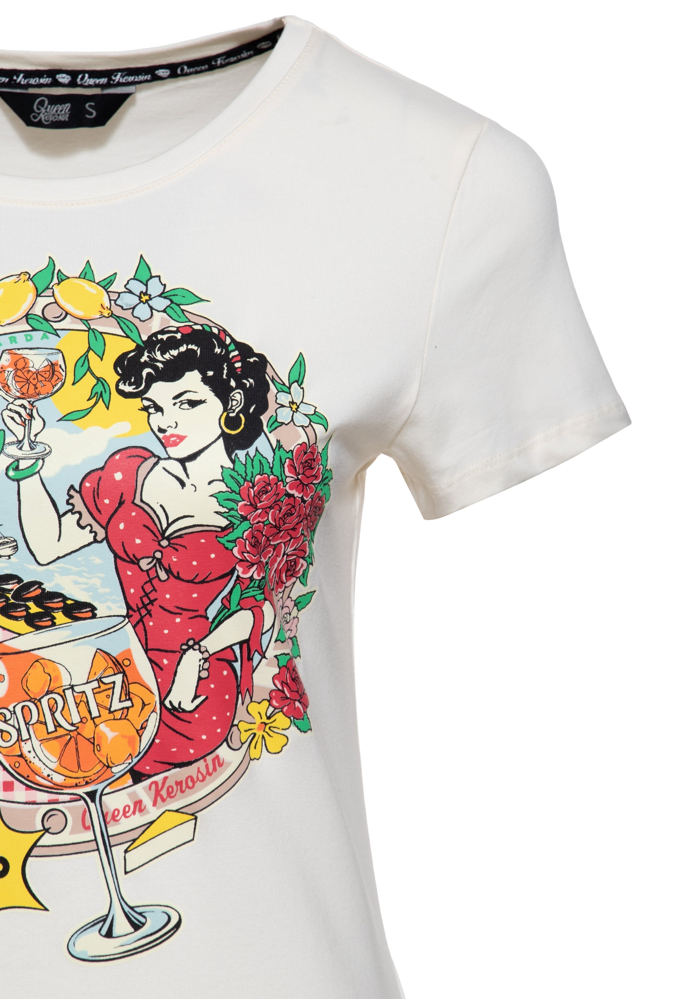 T-Shirt 'Ciao Bella' in Offwhite T-Shirts von Queen Kerosin