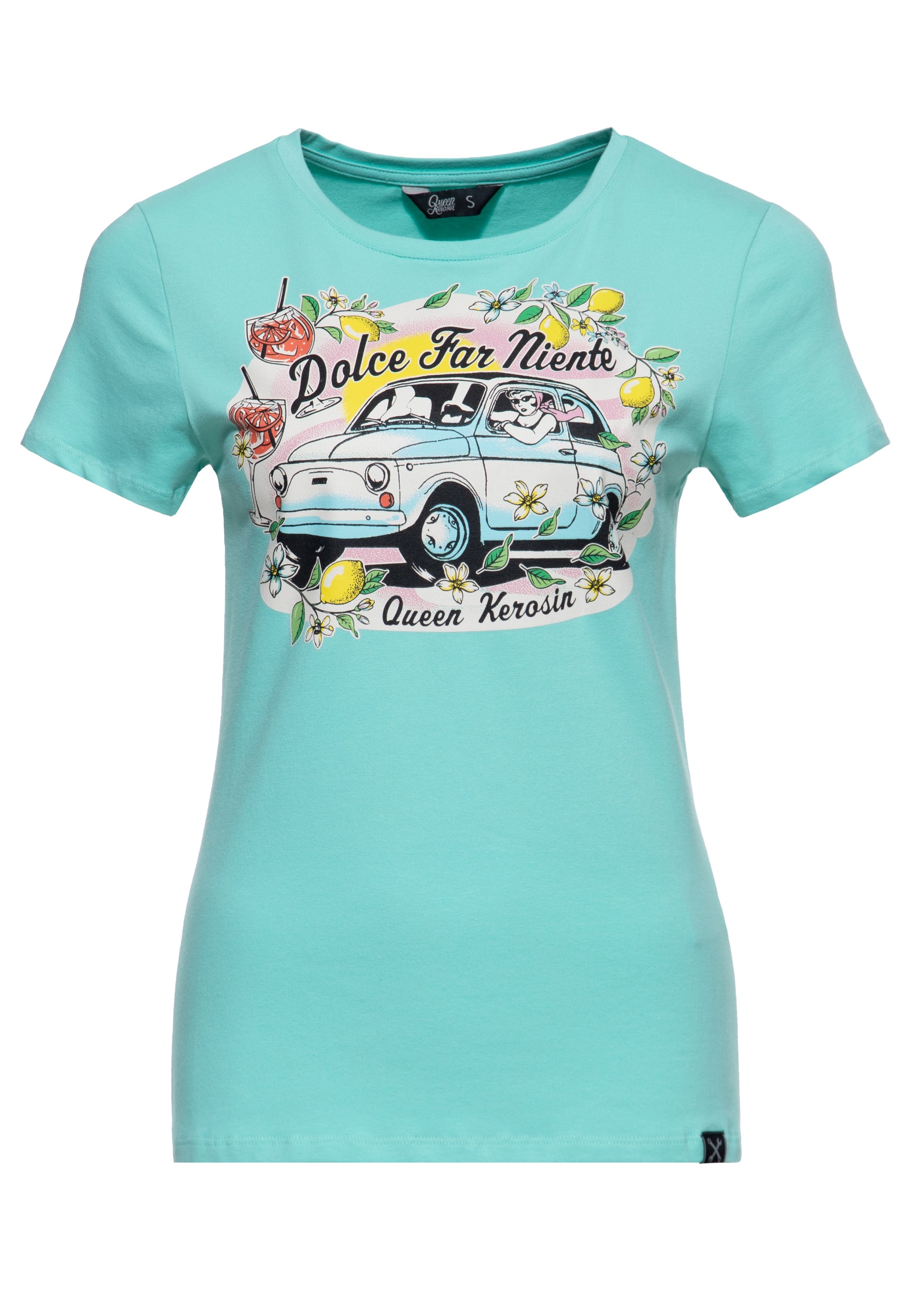 T-Shirt 'Dolce Far Niente' in Mint T-Shirts von Queen Kerosin