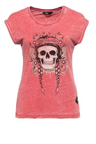 Queen Kerosin - T-Shirt Enzyme Wash und Print in der Front «Free Your Soul»