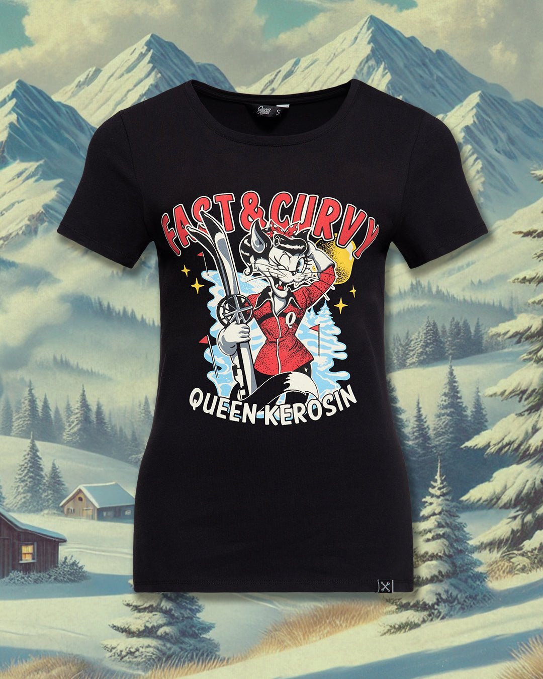 T-Shirt «Fast & Curvy» T-Shirts von Queen Kerosin