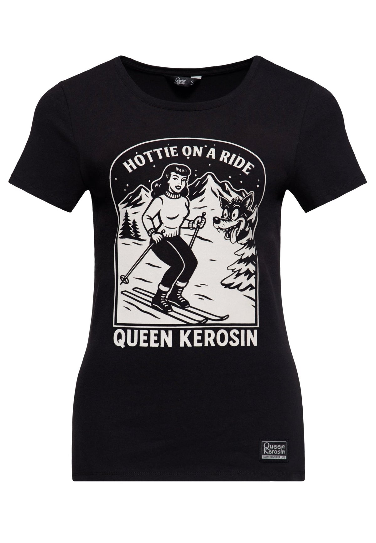 T-Shirt 'Hottie on a Ride' in Schwarz – T-Shirts von Queen Kerosin - Ansicht 1