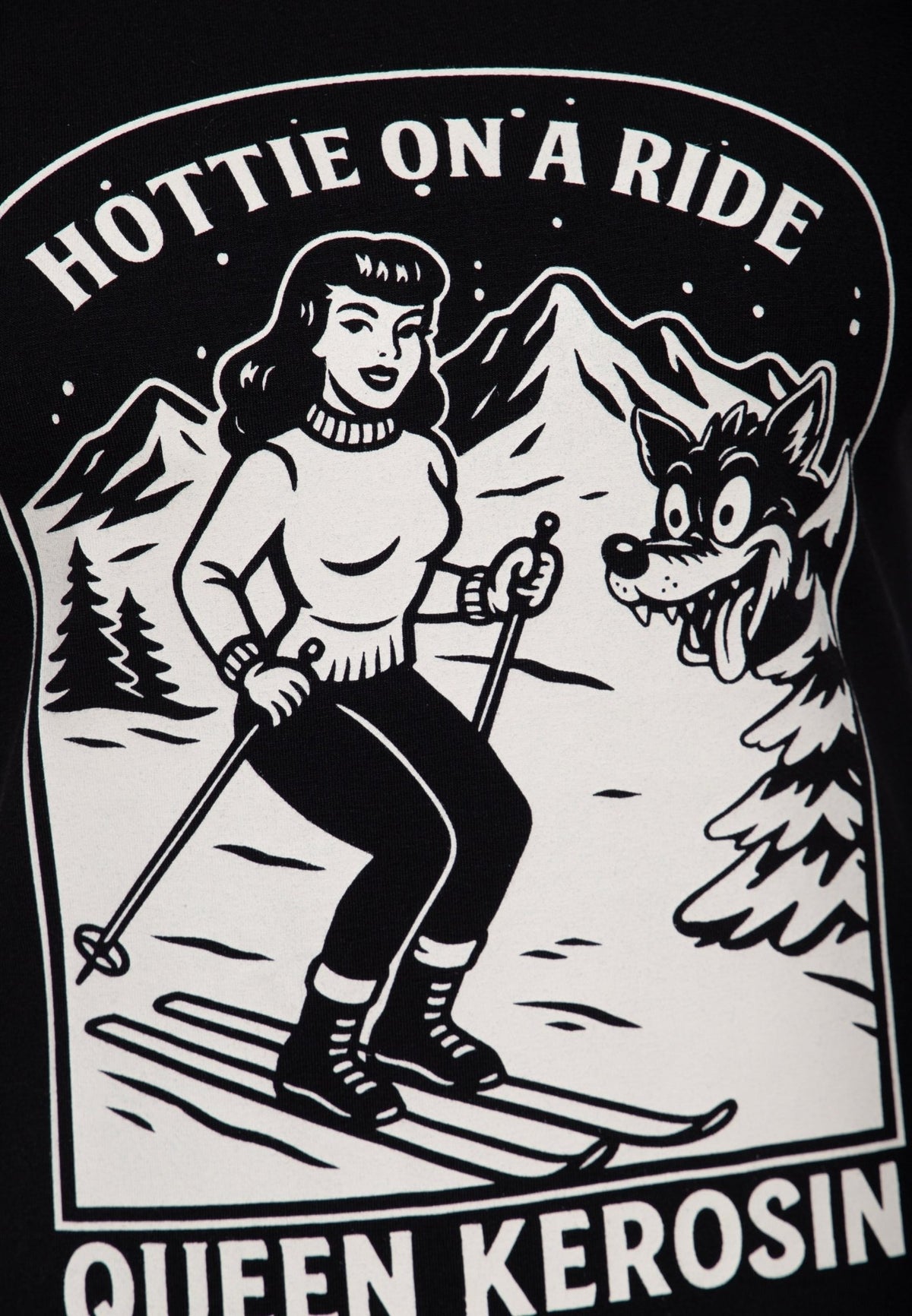 T-Shirt 'Hottie on a Ride' in Schwarz – T-Shirts von Queen Kerosin - Ansicht 4
