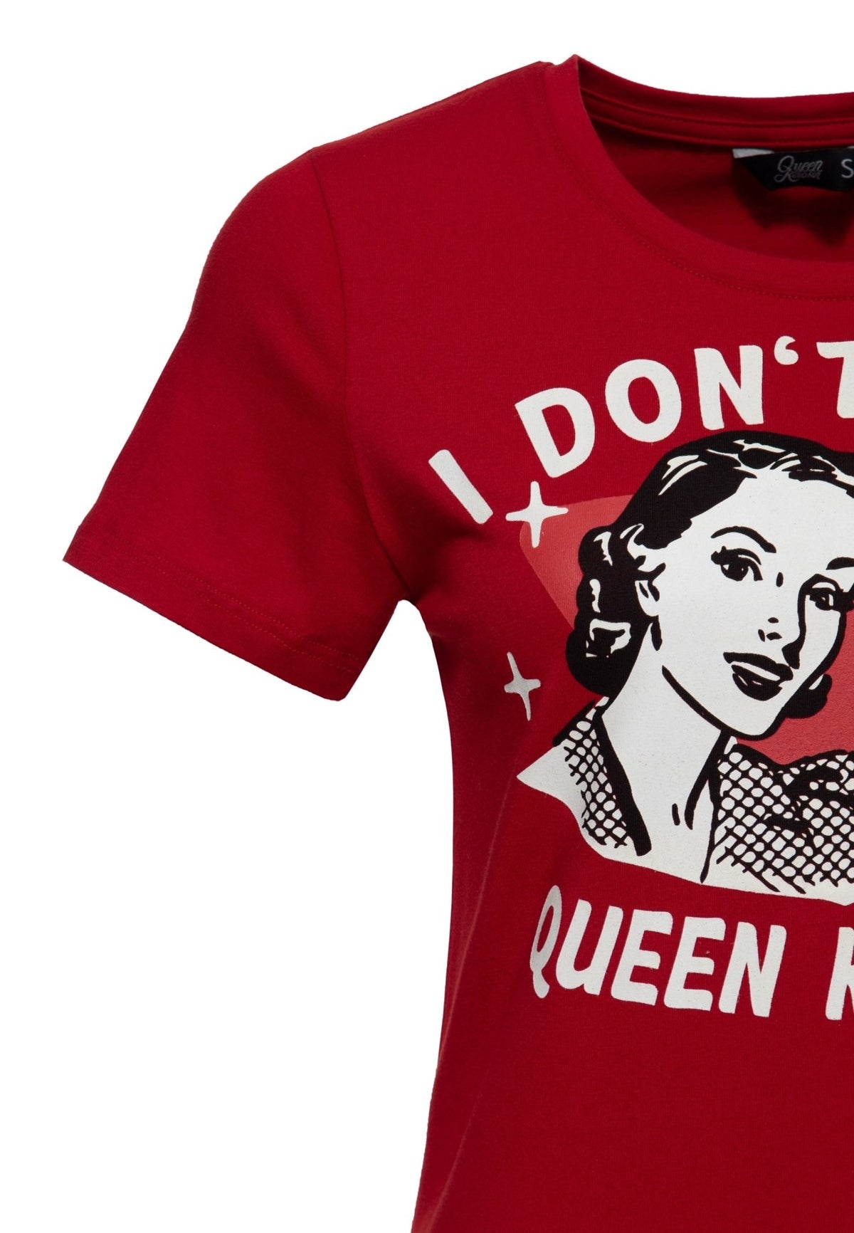 T-Shirt 'I Don't Care' in Bordeaux – T-Shirts von Queen Kerosin - Ansicht 3