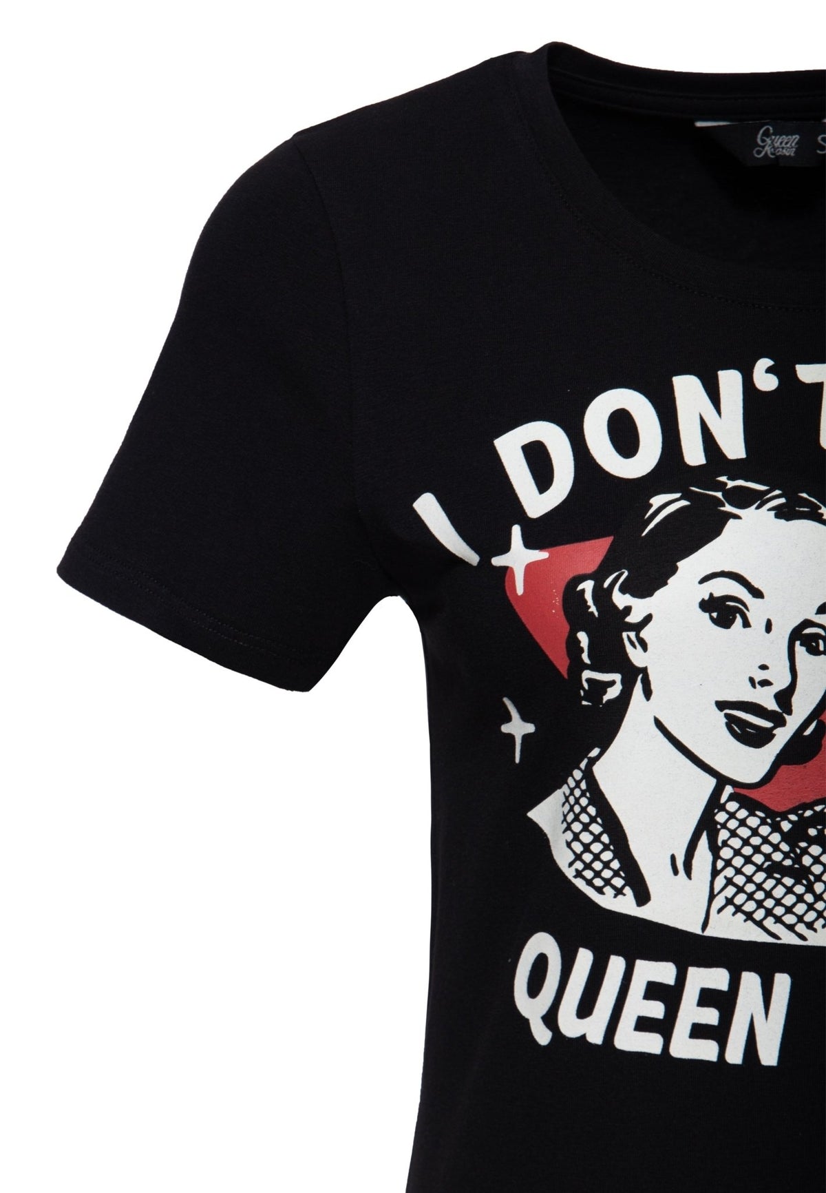 T-Shirt 'I Don't Care' in Schwarz – T-Shirts von Queen Kerosin - Ansicht 3