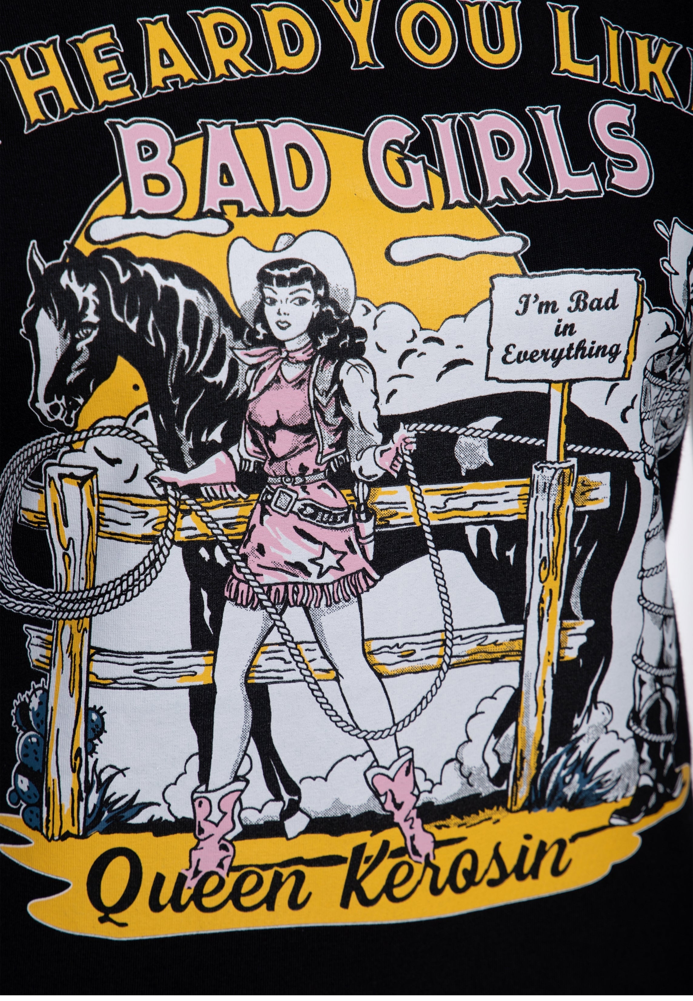 T-Shirt 'I Heard You Like Bad Girls' in Schwarz T-Shirts von Queen Kerosin