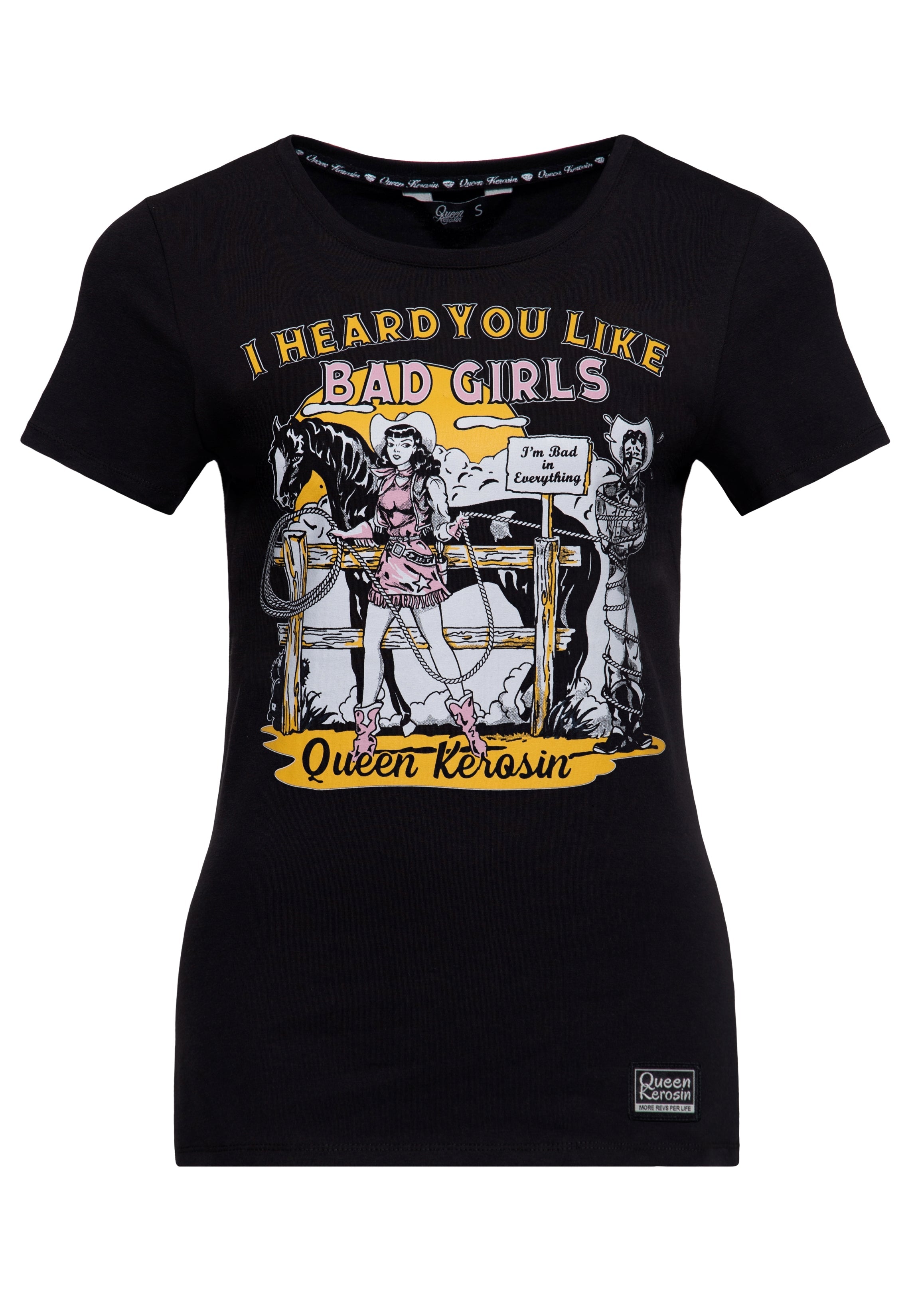 T-Shirt 'I Heard You Like Bad Girls' in Schwarz T-Shirts von Queen Kerosin