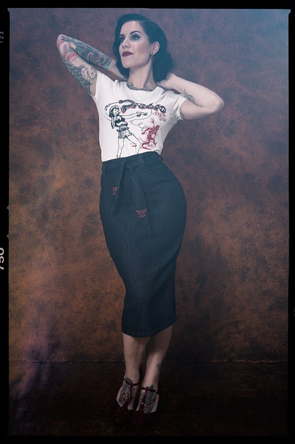 Queen Kerosin - T-Shirt im Vintage Look «Diablo»