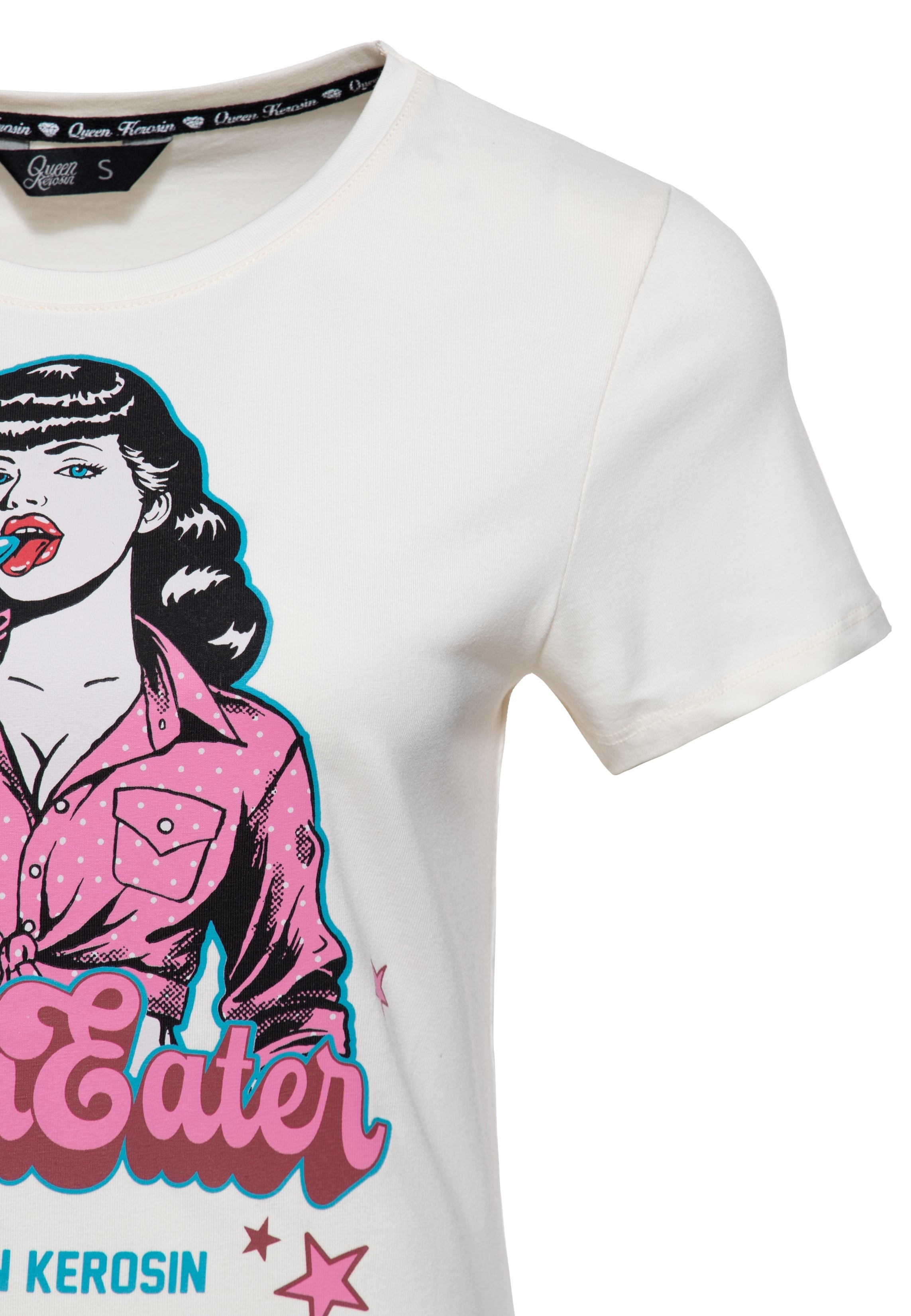 T-Shirt 'Man Eater' in Offwhite T-Shirts von Queen Kerosin