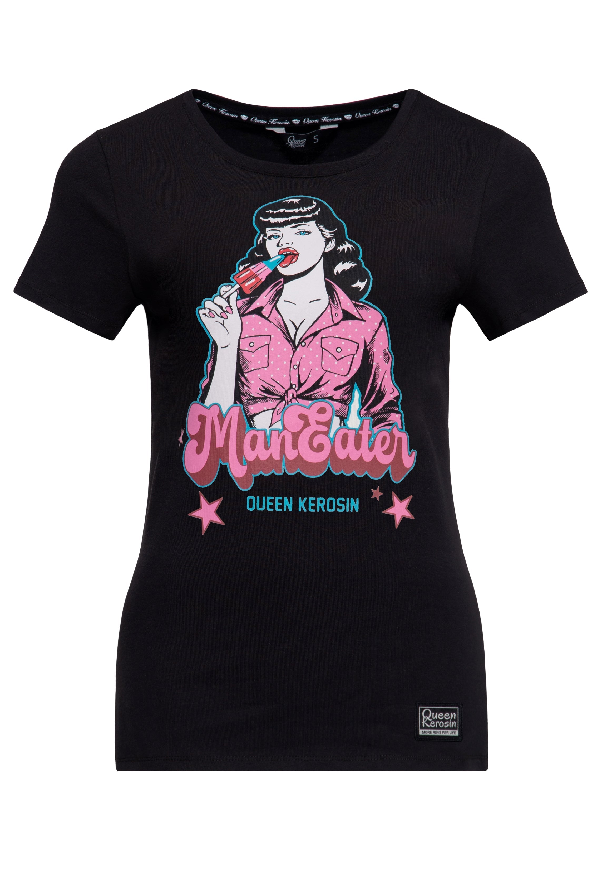 T-Shirt 'Man Eater' in Schwarz T-Shirts von Queen Kerosin