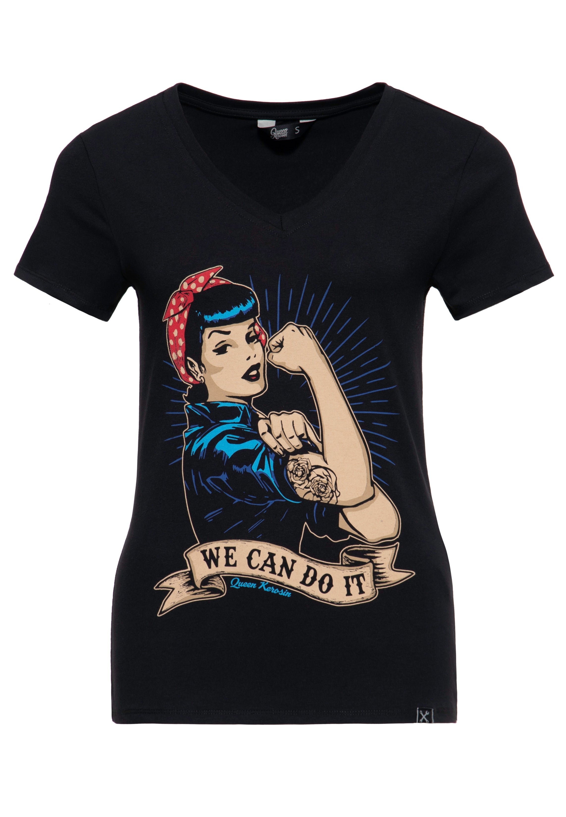 Queen Kerosin - T-Shirt mit Retro - Print «We can do it»