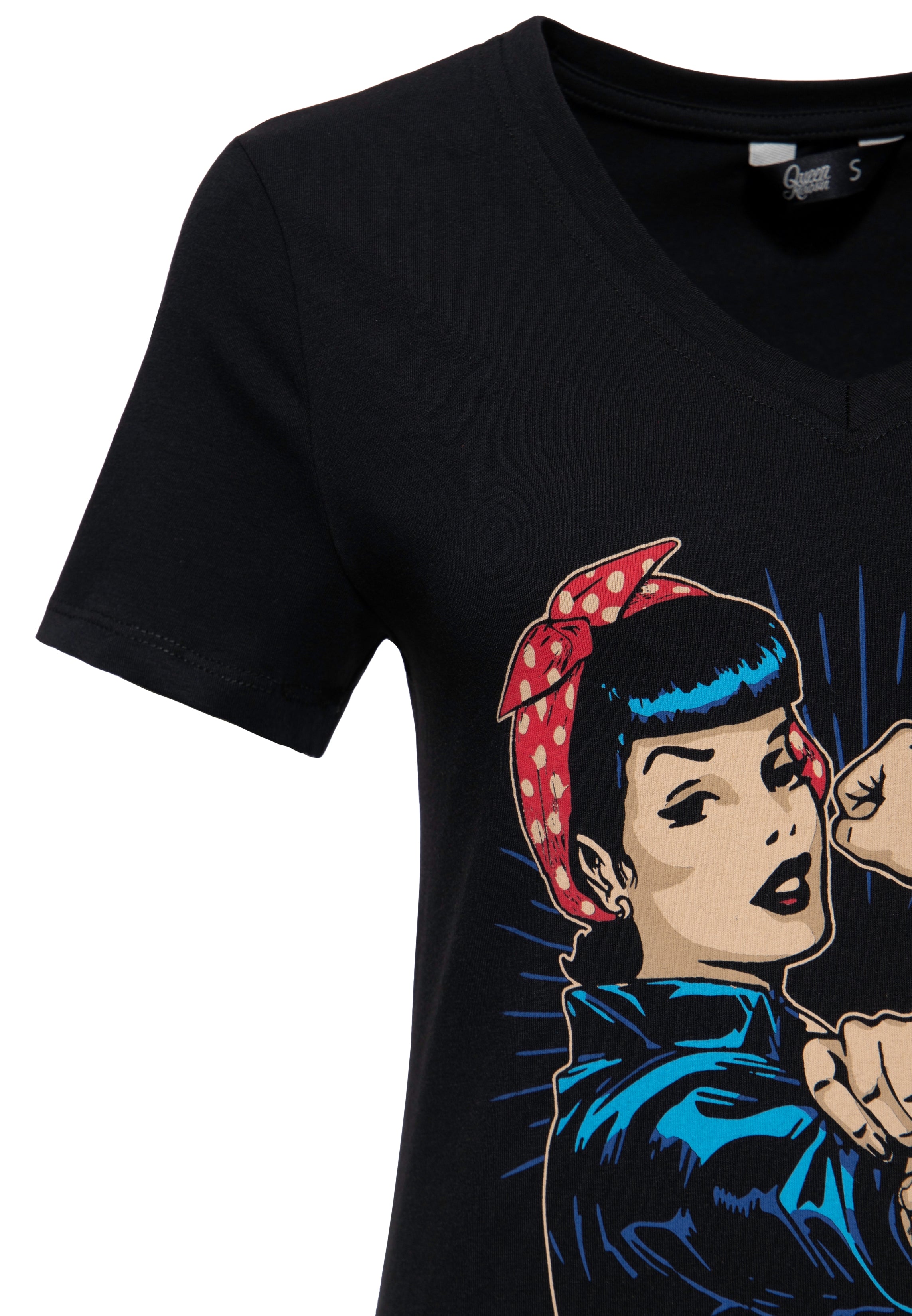 Queen Kerosin - T-Shirt mit Retro - Print «We can do it»