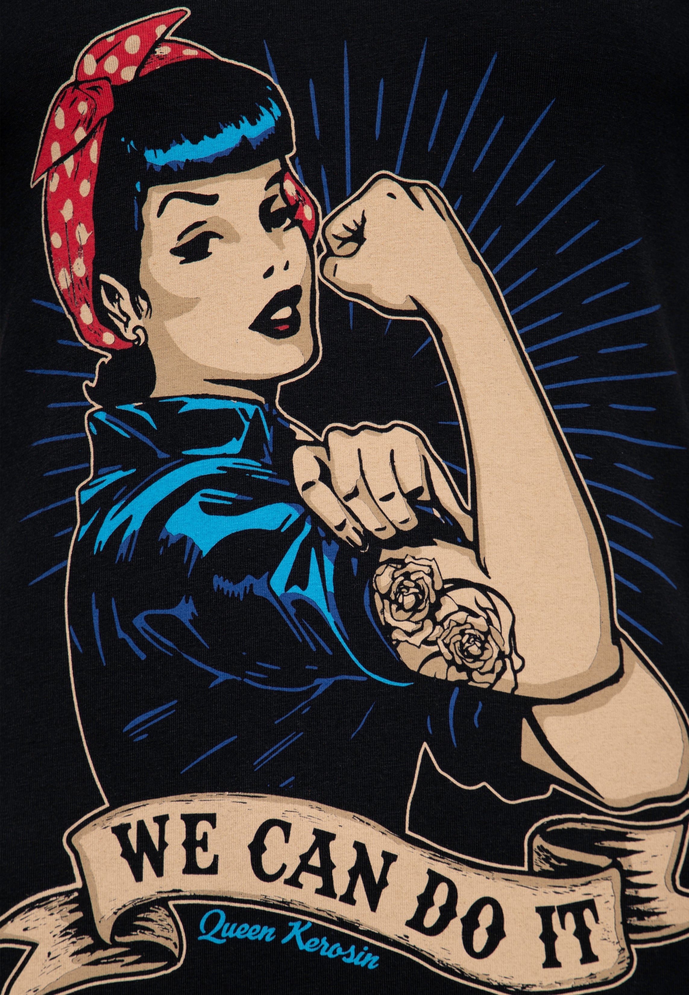 Queen Kerosin - T-Shirt mit Retro - Print «We can do it»