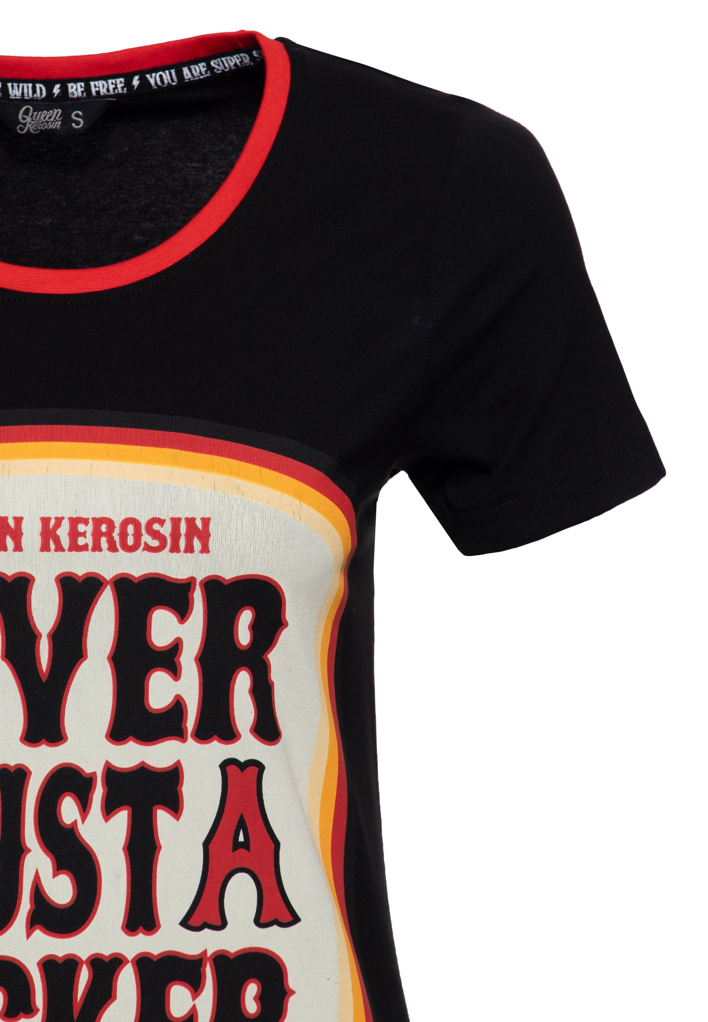 T-Shirt 'Never Trust A Fucker' in Schwarz T-Shirts von Queen Kerosin