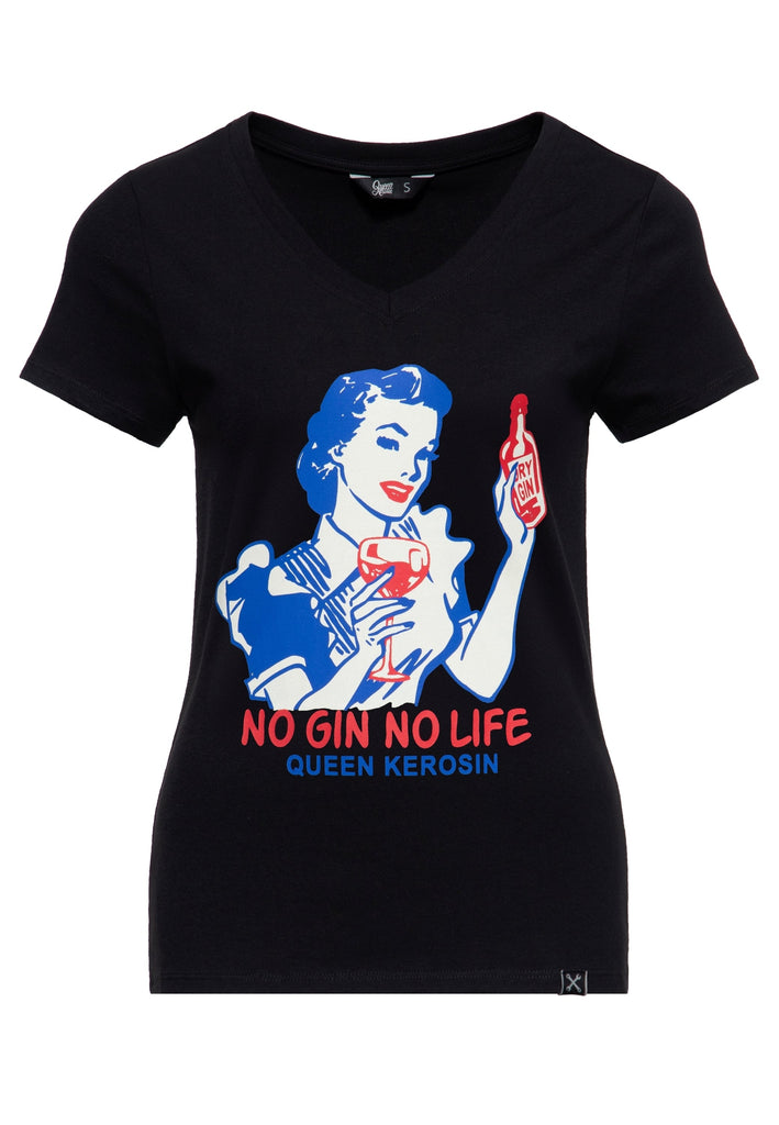 Queen Kerosin - T-Shirt «No Gin No Life»