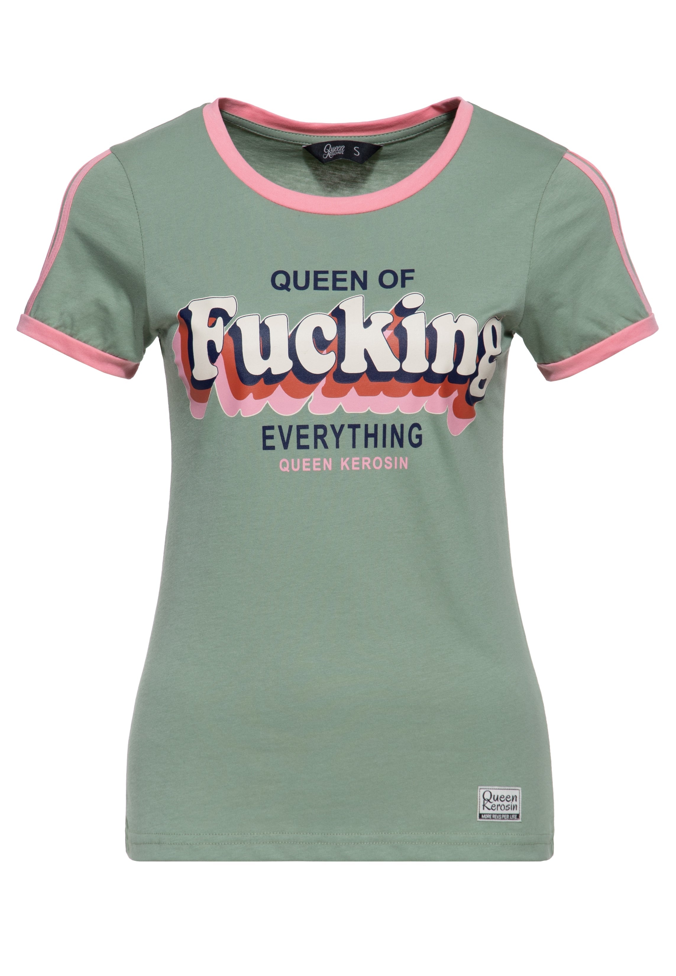 T-Shirt 'Queen Of Fucking Everything' in Grün T-Shirts von Queen Kerosin