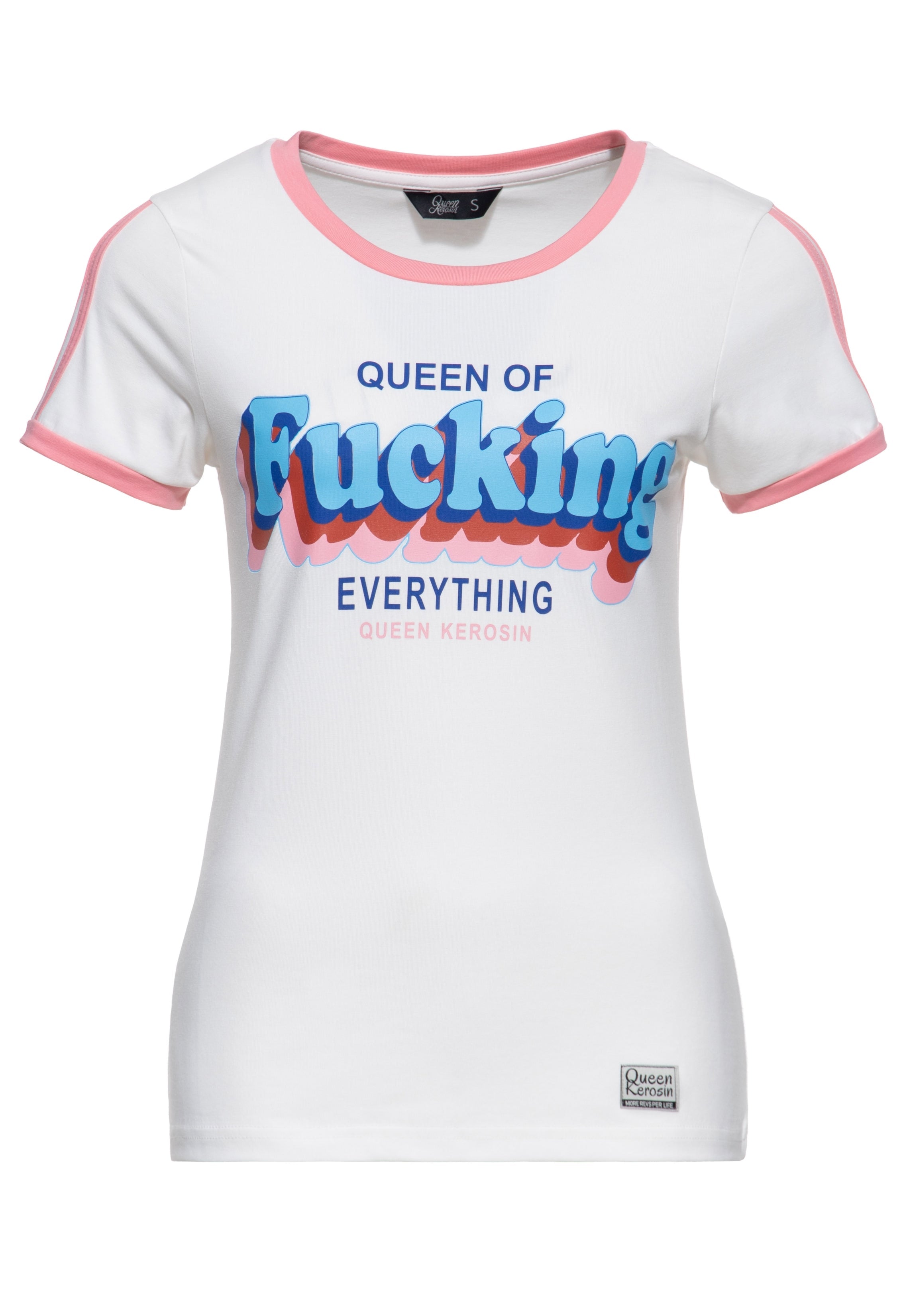 T-Shirt 'Queen Of Fucking Everything' in Off White T-Shirts von Queen Kerosin