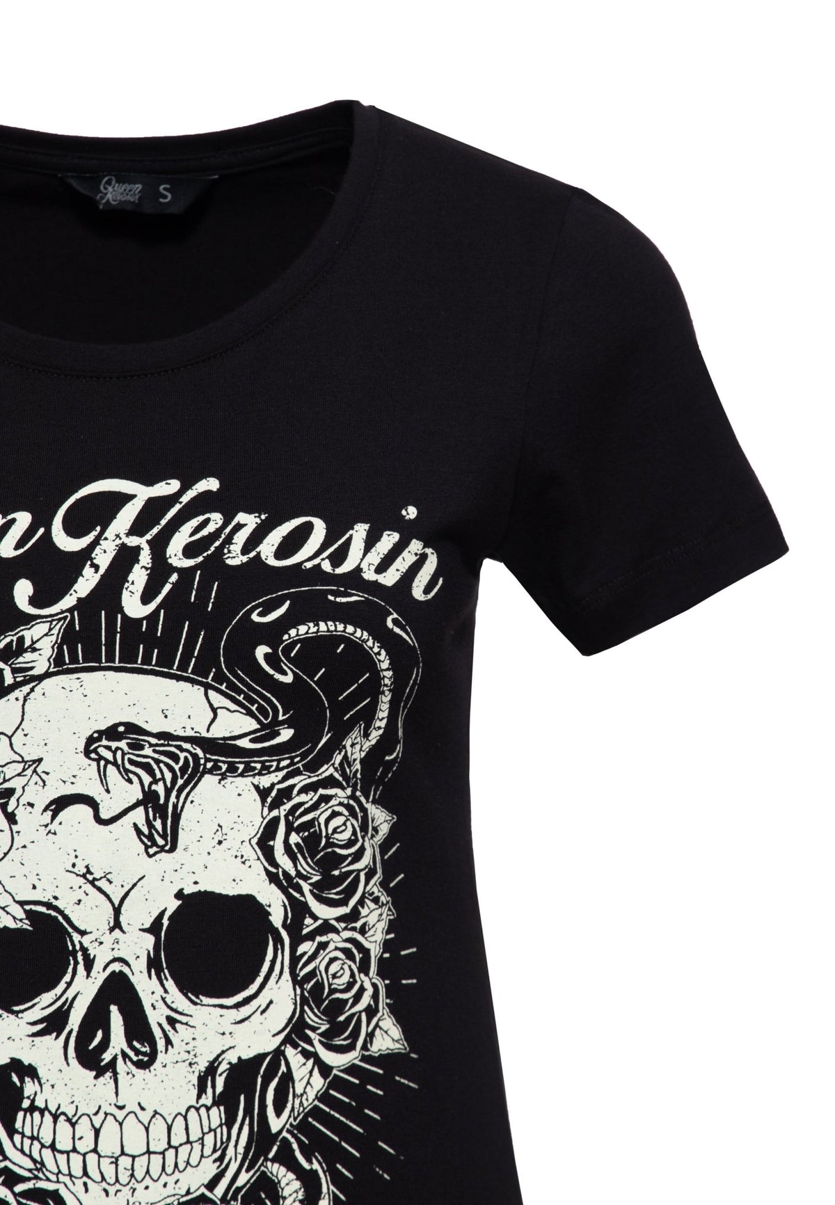 T-Shirt 'Skull and Snake' in Schwarz – T-Shirts von Queen Kerosin - Ansicht 3