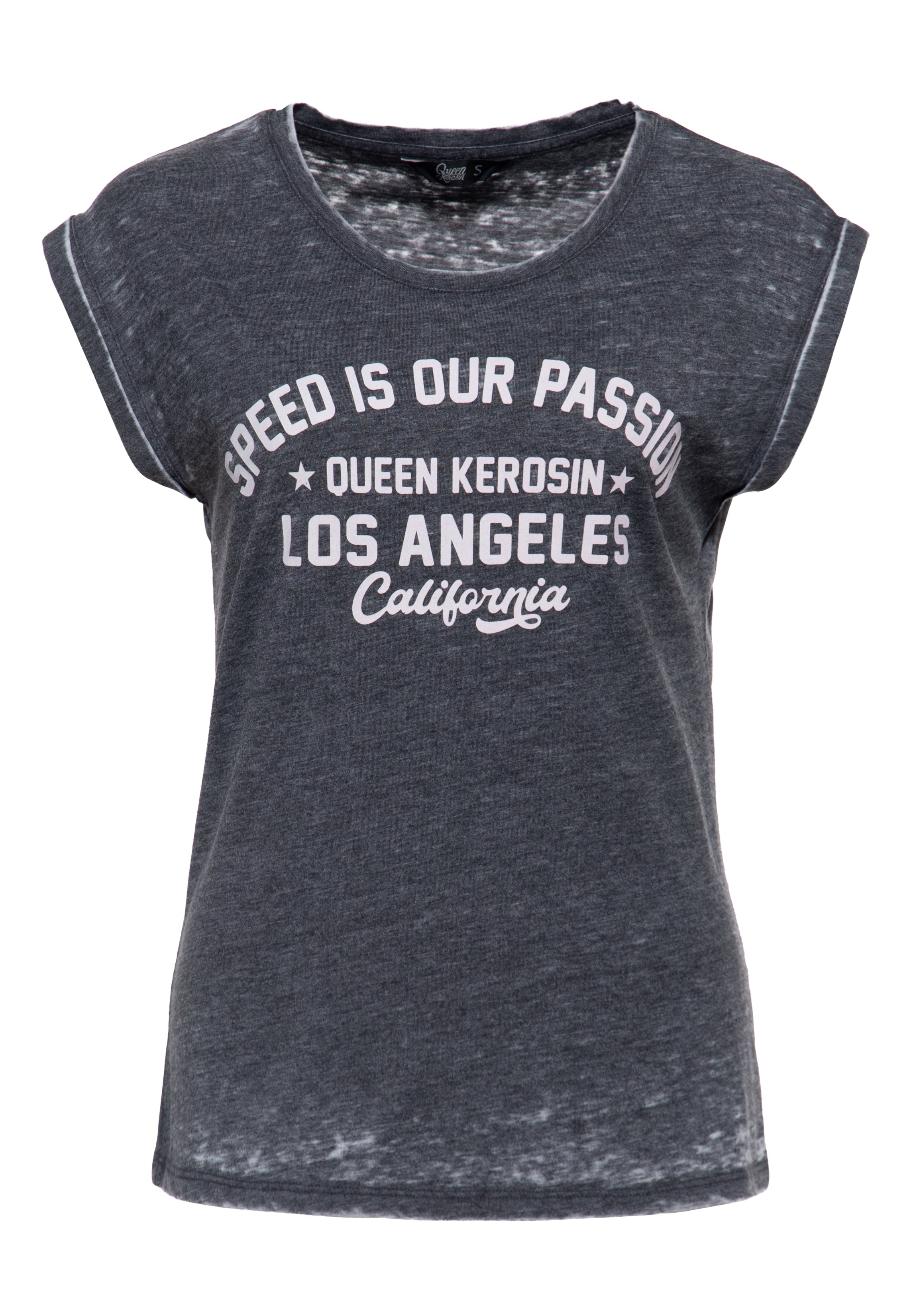T-Shirt 'Speed is our Passion' in Grau T-Shirts von Queen Kerosin