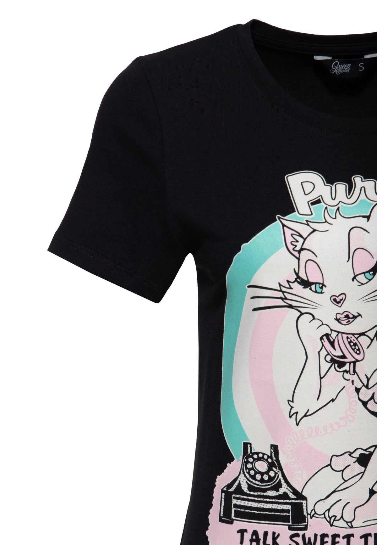 T-Shirt 'Talk Sweet' in Schwarz – T-Shirts von Queen Kerosin - Ansicht 3