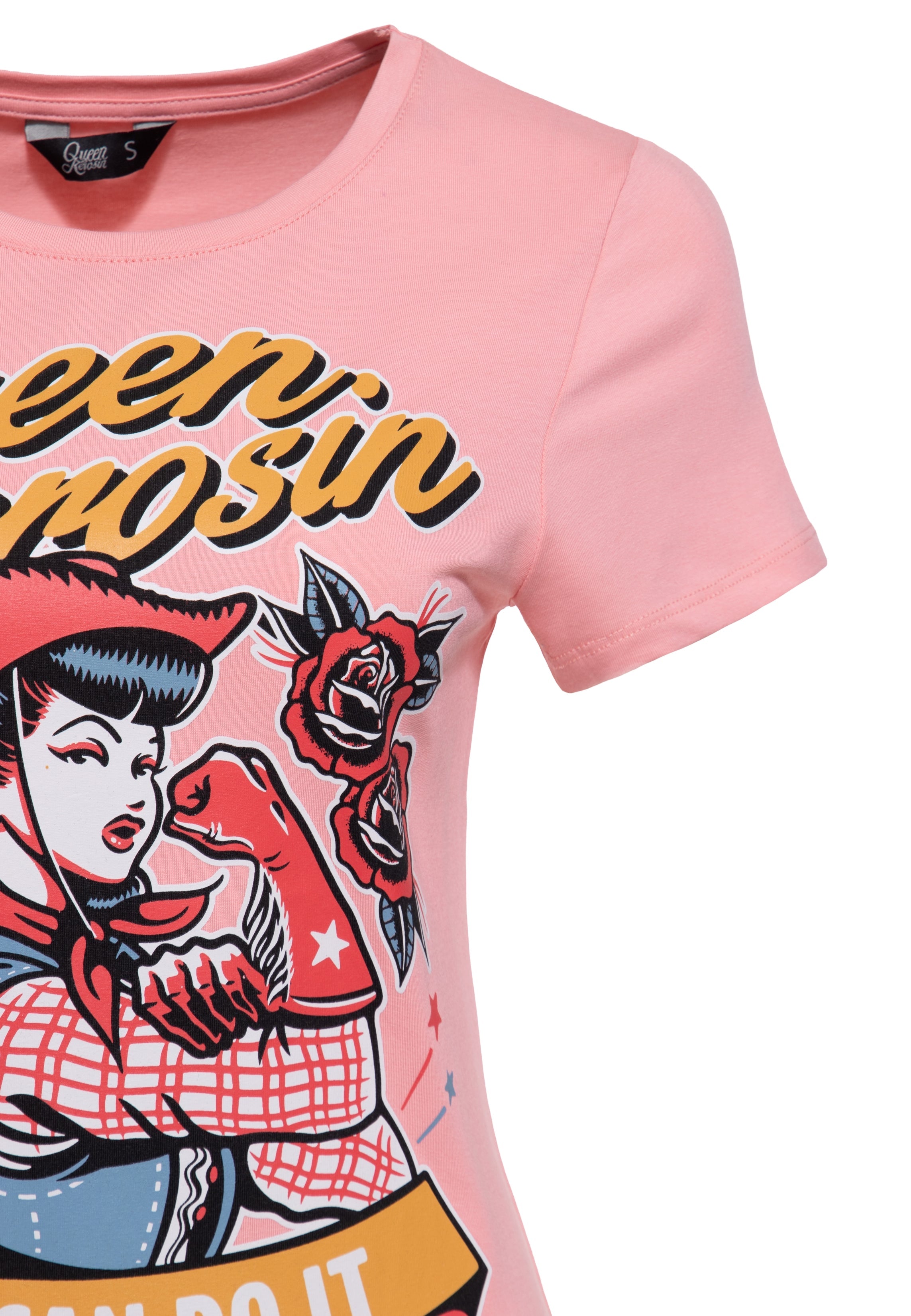T-Shirt 'We Can Do It' in Rosa T-Shirts von Queen Kerosin