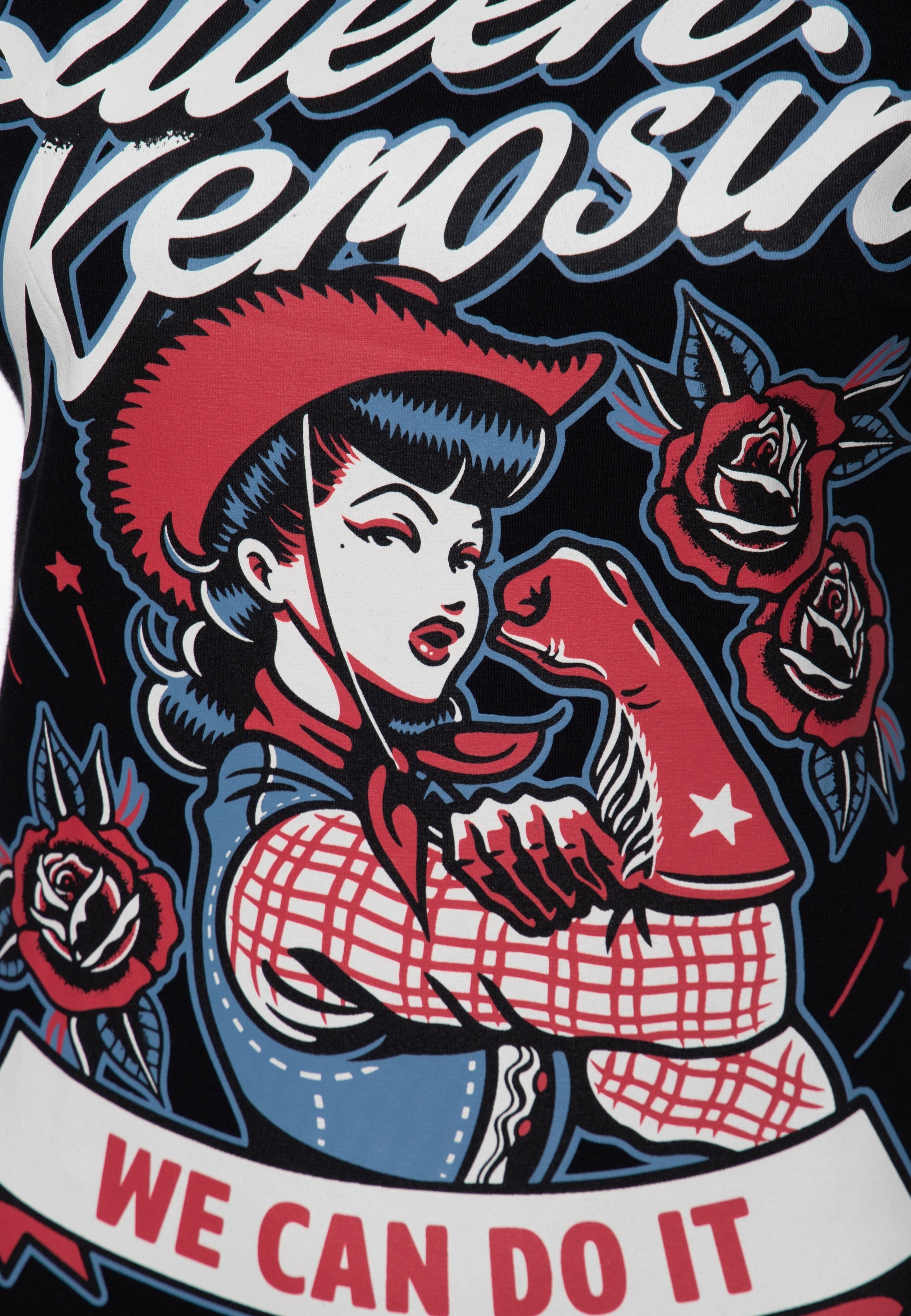 T-Shirt 'We Can Do It' in Schwarz T-Shirts von Queen Kerosin
