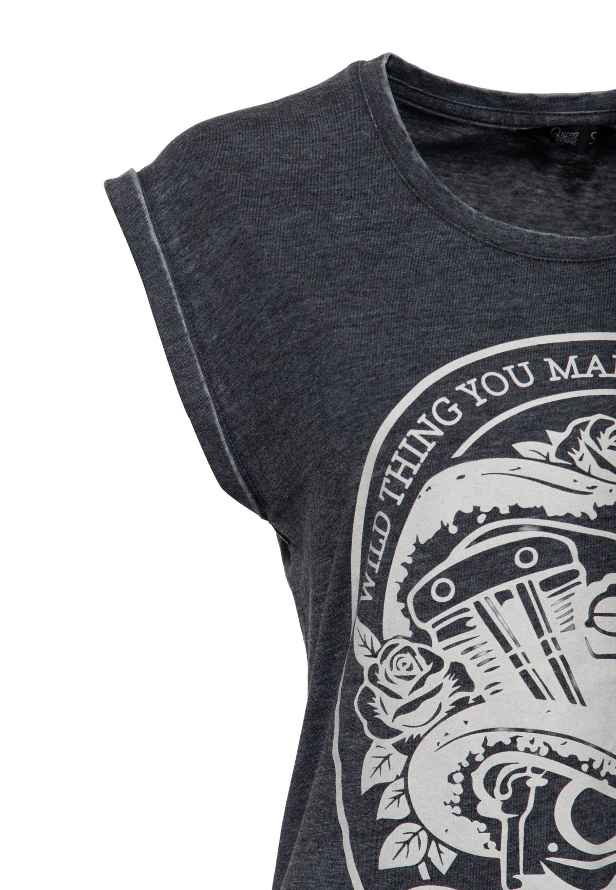 T-Shirt 'Wild Thing' in Anthrazit – T-Shirts von Queen Kerosin - Ansicht 3
