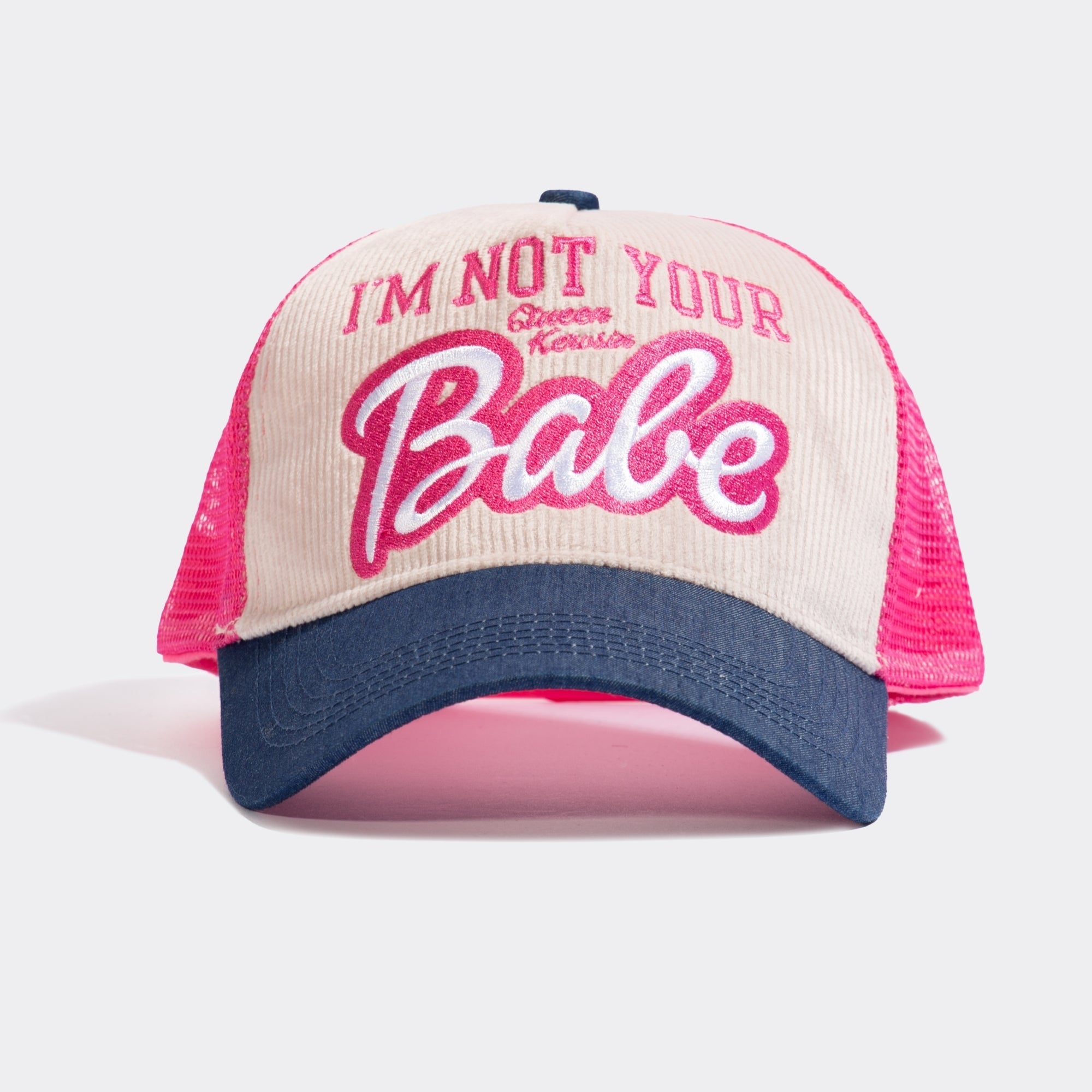 Trucker Cap mit Cord - Front «Not Your Babe» Trucker Cap von Queen Kerosin