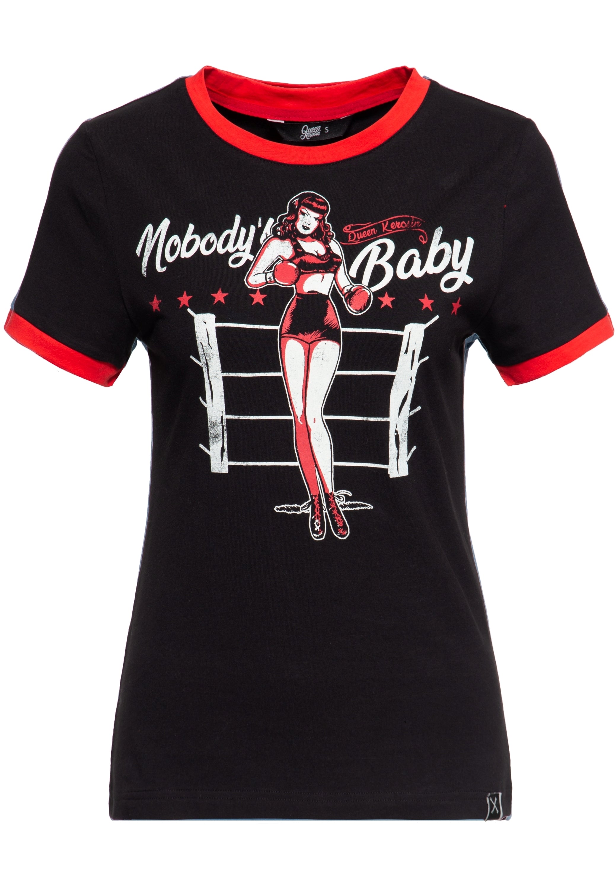 Queen Kerosin - Vintage Contrast T-Shirt «Nobody`s Baby»