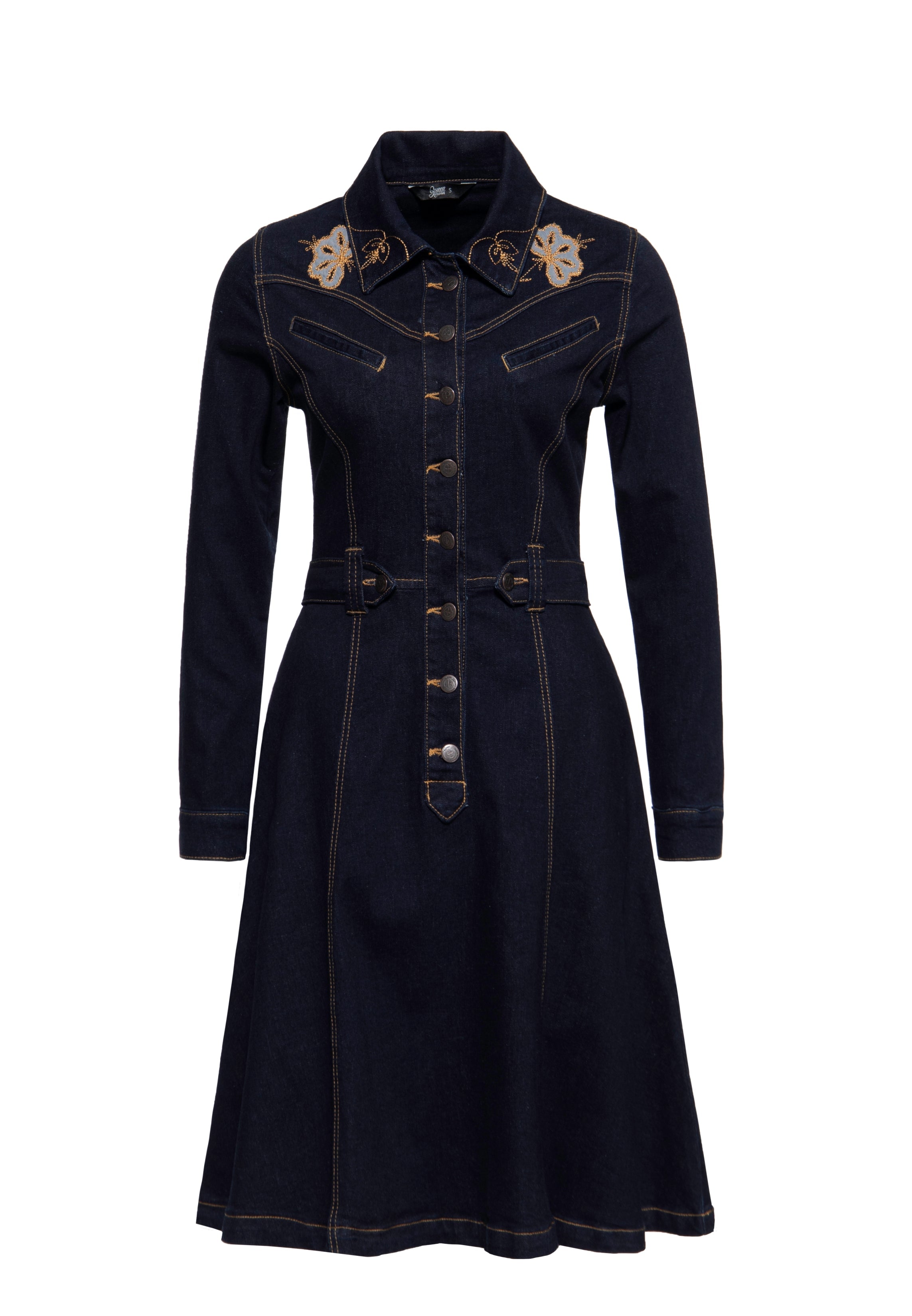Western Denim Swing Kleid Kleider von Queen Kerosin