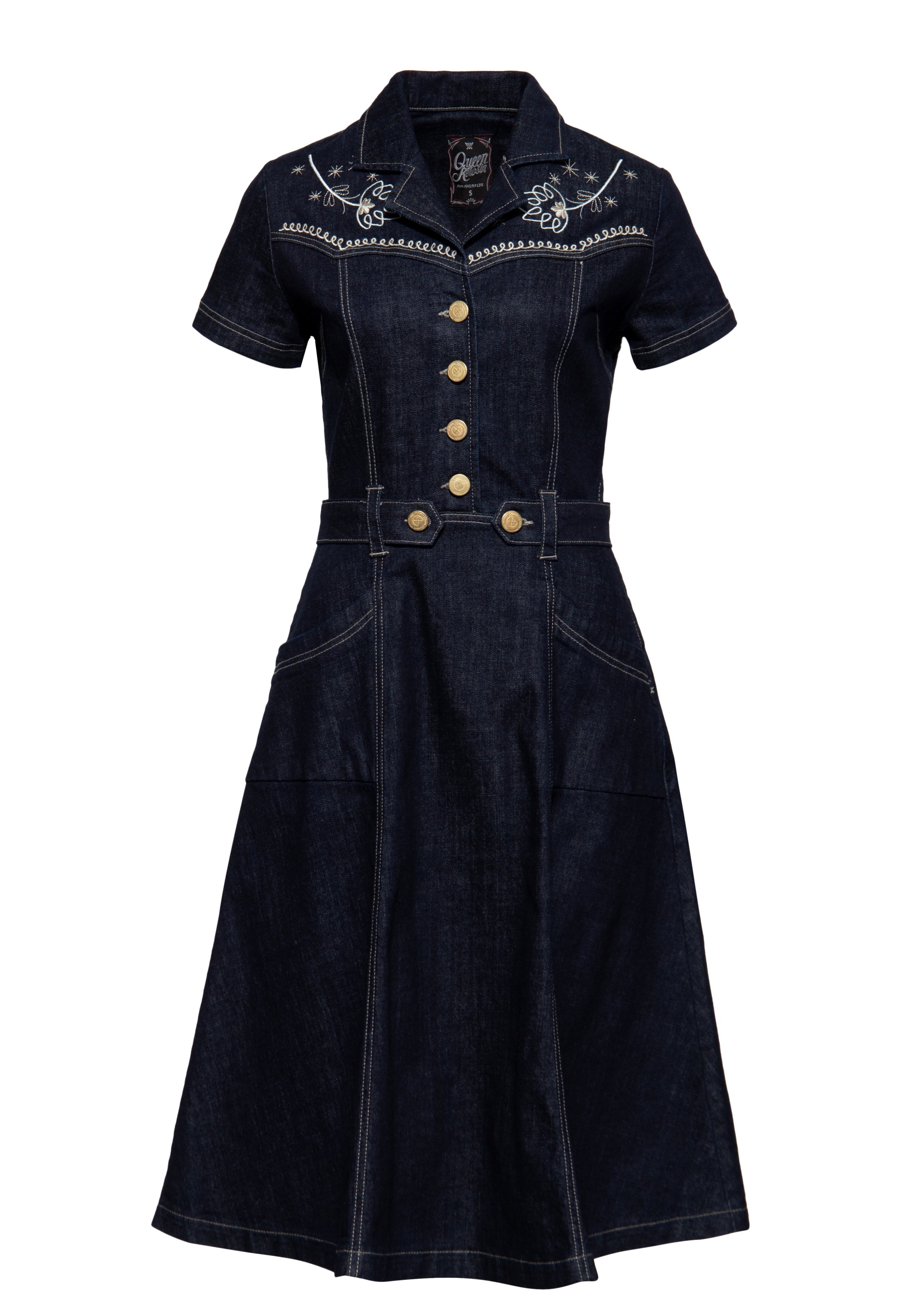 Western Swing Kleid mit Stickerei Kleider von Queen Kerosin