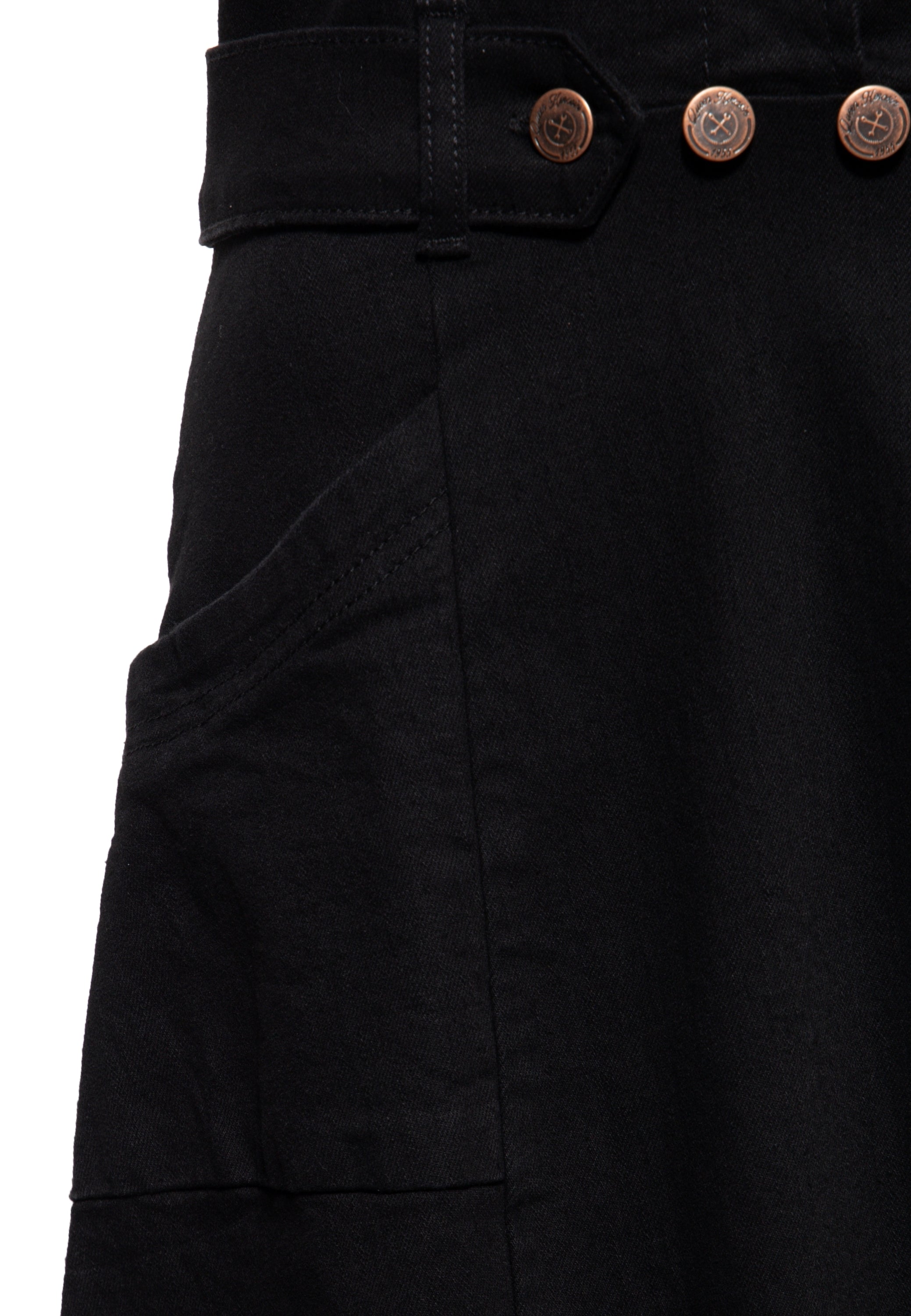 Queen Kerosin - 50s Swing Jeanskleid mit Stickerei